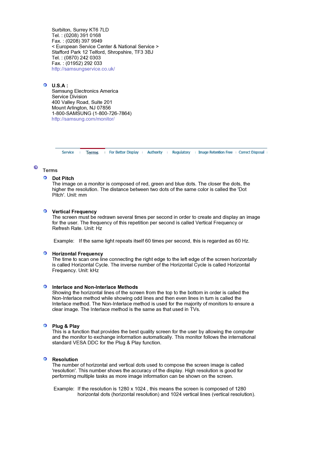 Samsung LS19MJQTSQ/EDC manual Terms 