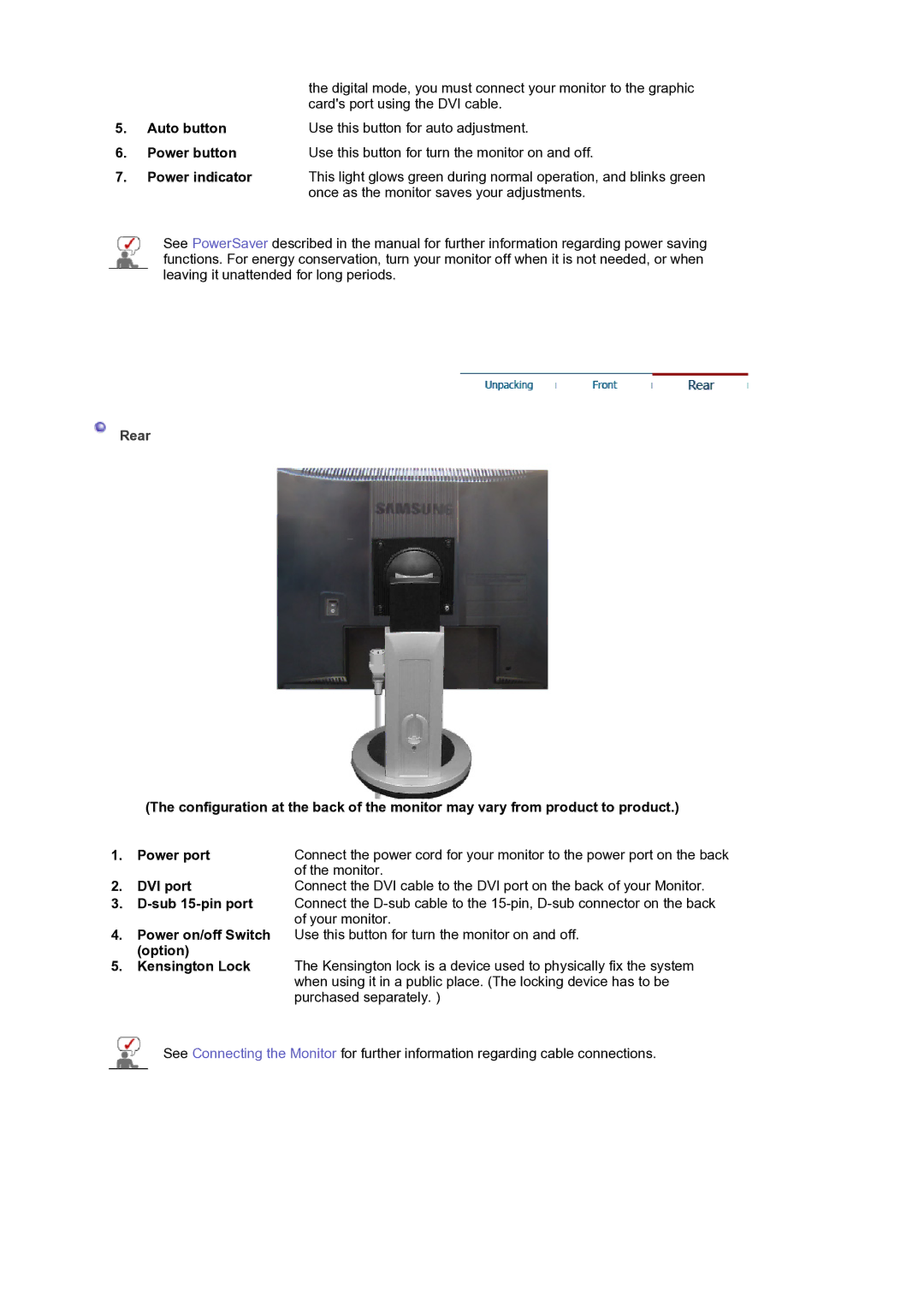 Samsung LS19MJQTSQ/EDC Digital mode, you must connect your monitor to the graphic, Cards port using the DVI cable, Monitor 