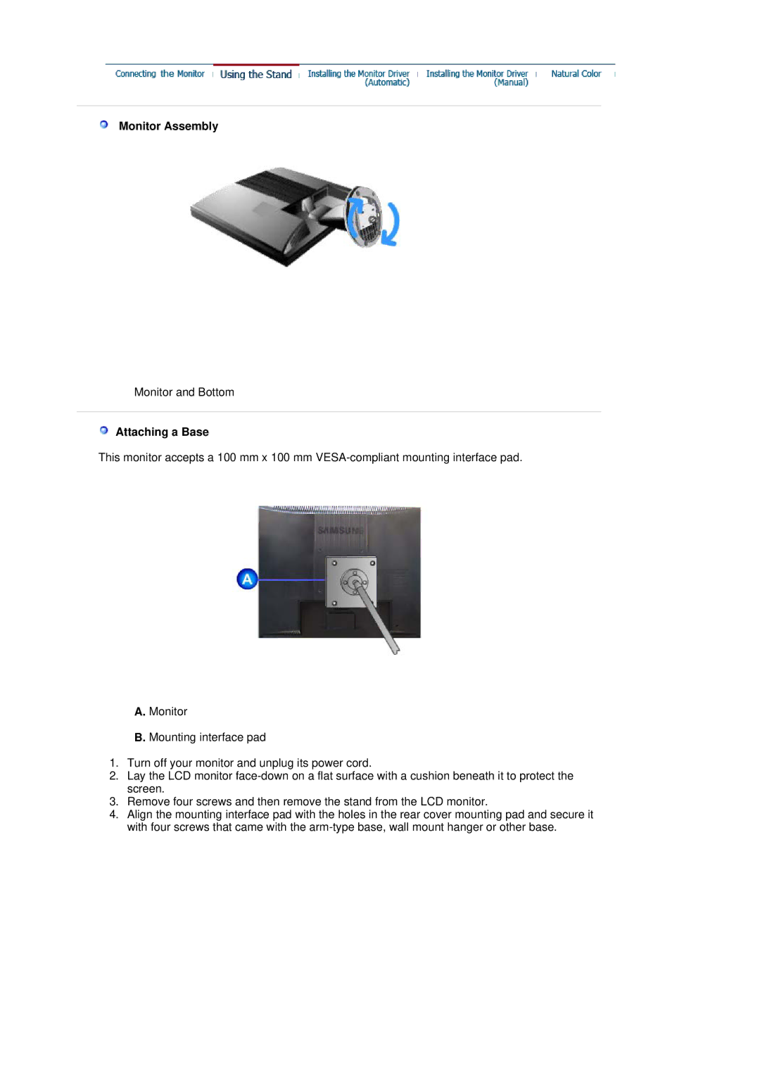 Samsung LS19MJQTSQ/EDC manual Monitor Assembly 