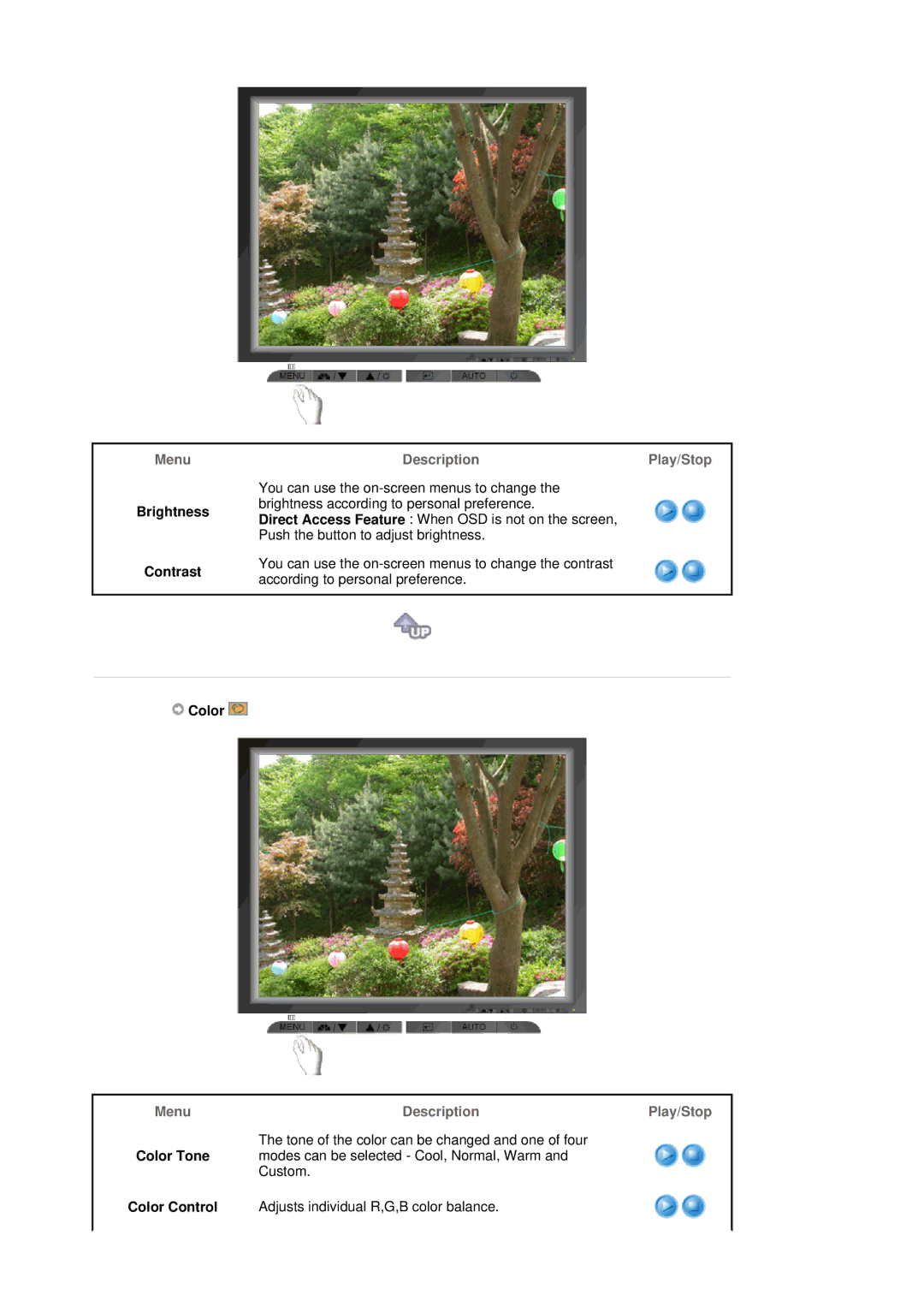 Samsung LS19MJQTSQ/EDC manual Brightness Contrast, Color 