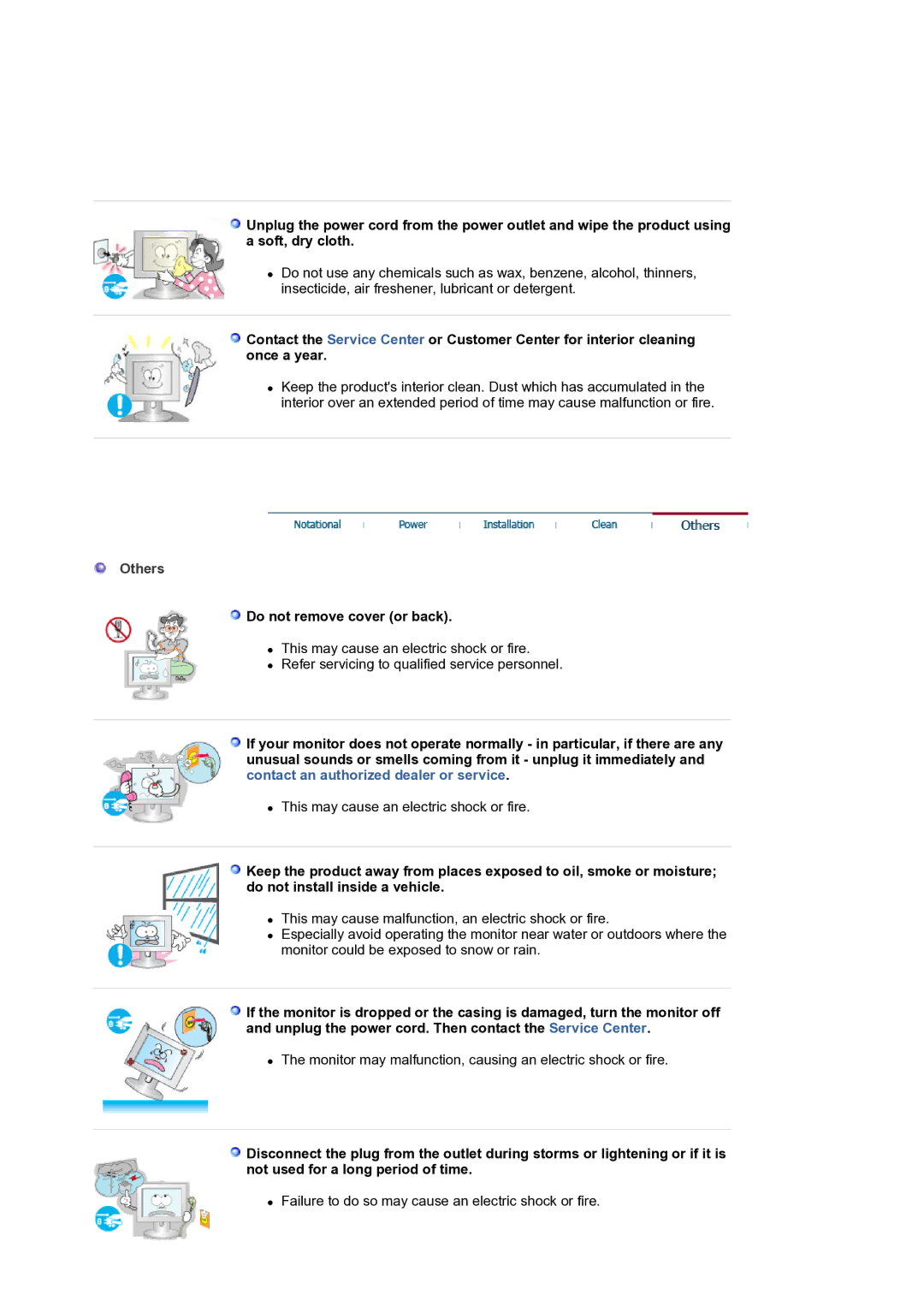 Samsung LS19MJQTSQ/EDC manual Others, Do not remove cover or back 