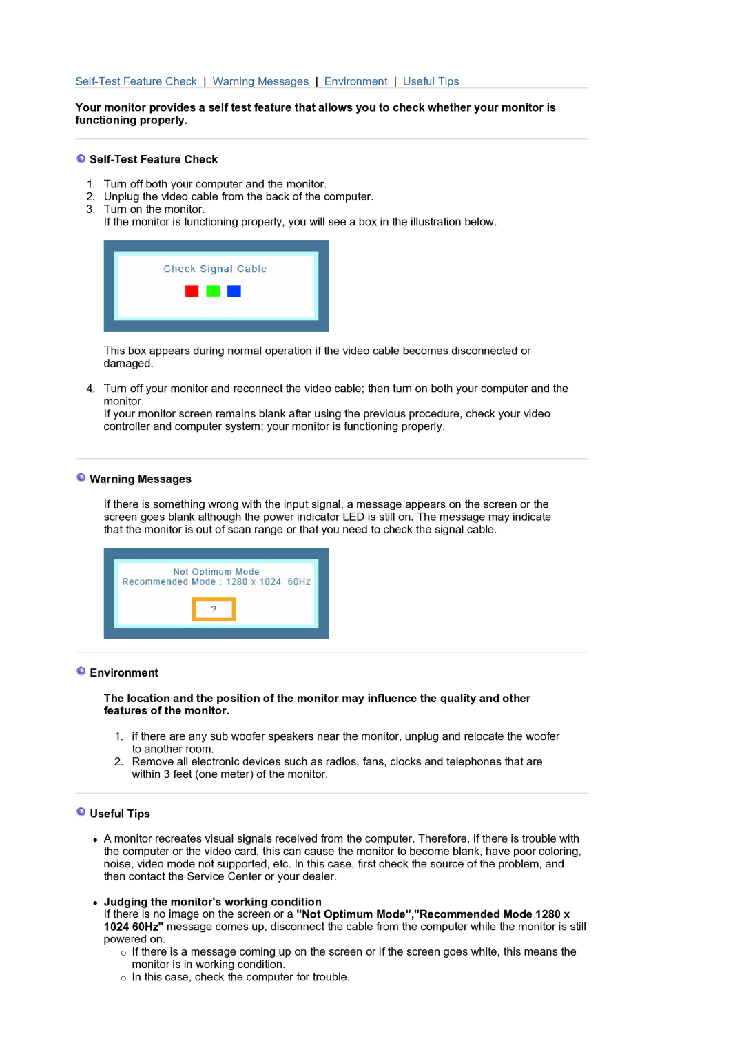 Samsung LS19MJQTSQ/EDC manual Useful Tips 