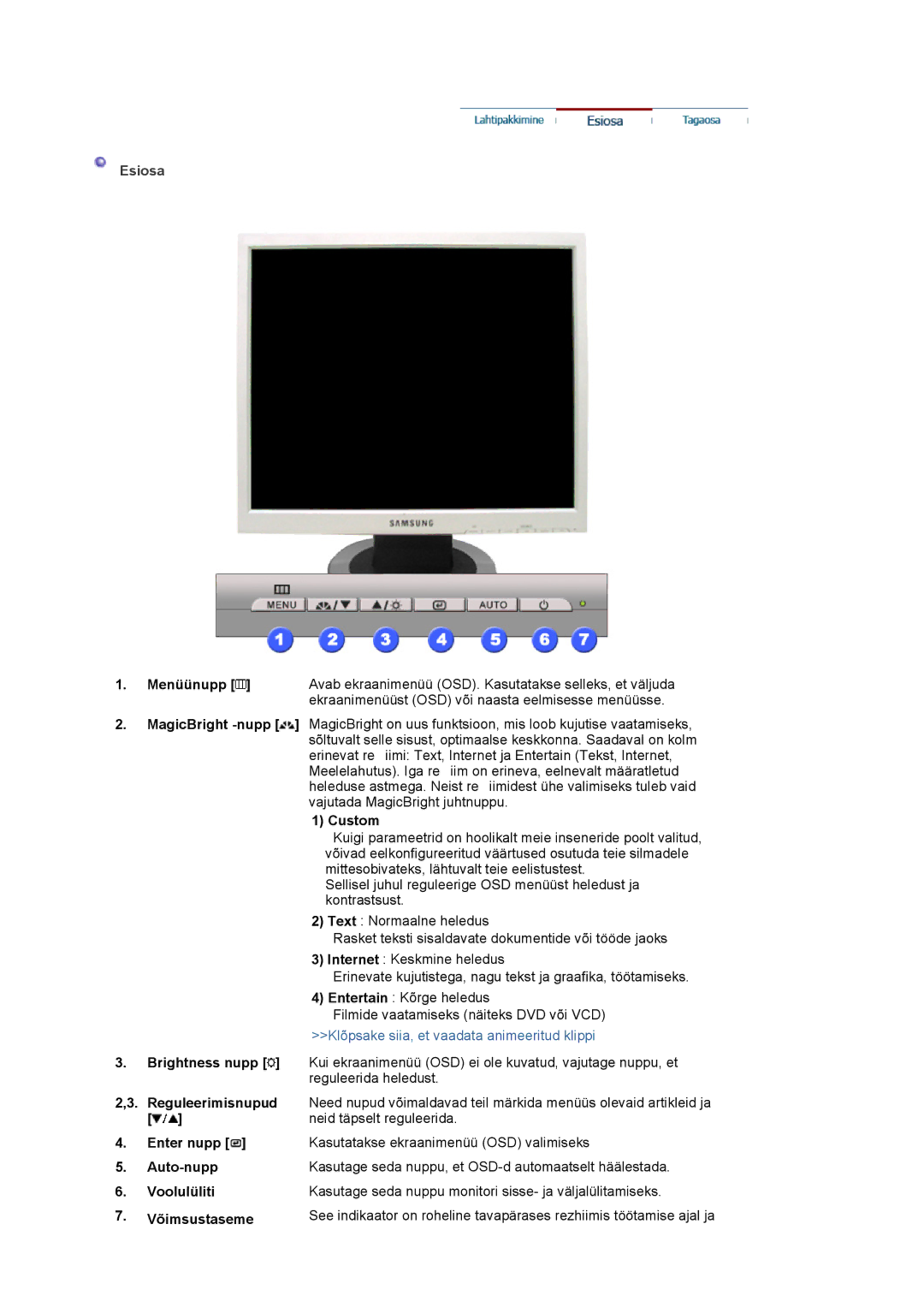 Samsung LS19MJQTSQ/EDC manual Esiosa 