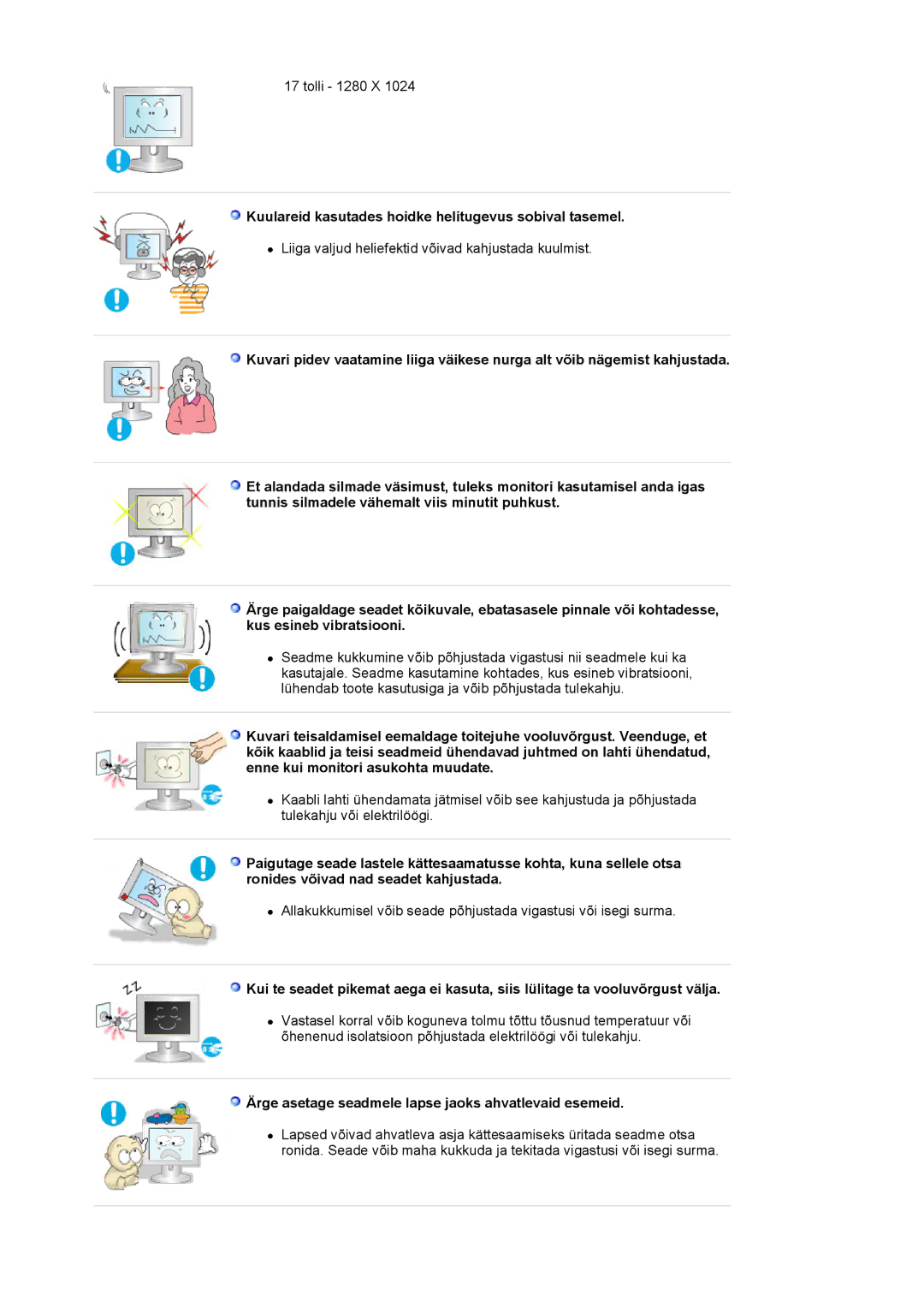 Samsung LS19MJQTSQ/EDC manual Kuulareid kasutades hoidke helitugevus sobival tasemel 