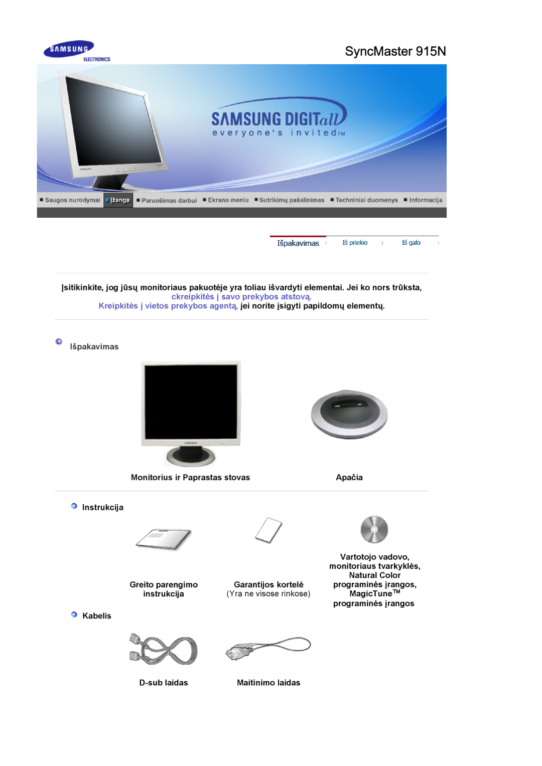 Samsung LS19MJQTSQ/EDC manual SyncMaster 915N 