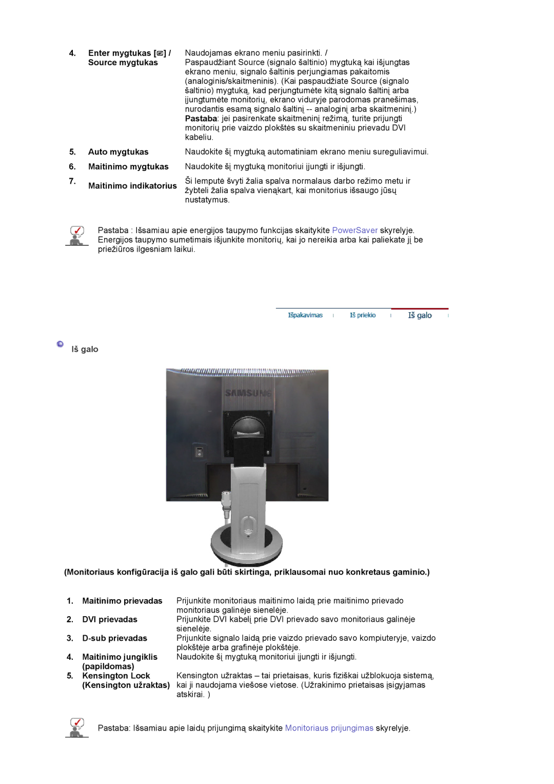 Samsung LS19MJQTSQ/EDC manual DVI prievadas, Papildomas 