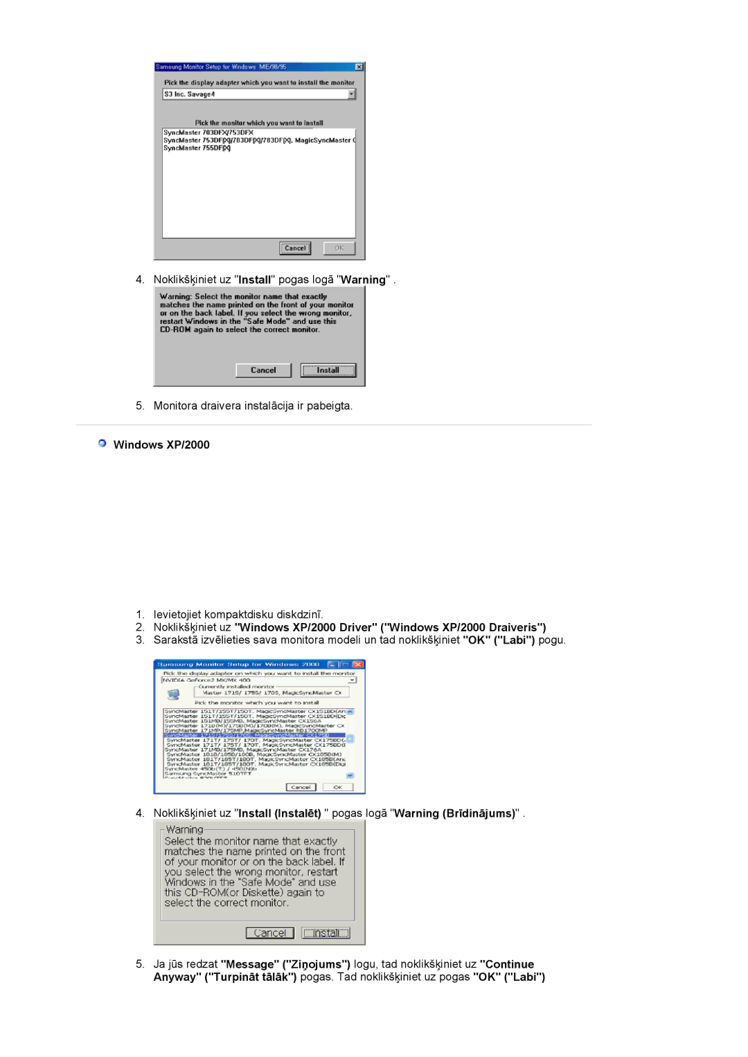 Samsung LS19MJQTSQ/EDC manual Windows XP/2000 