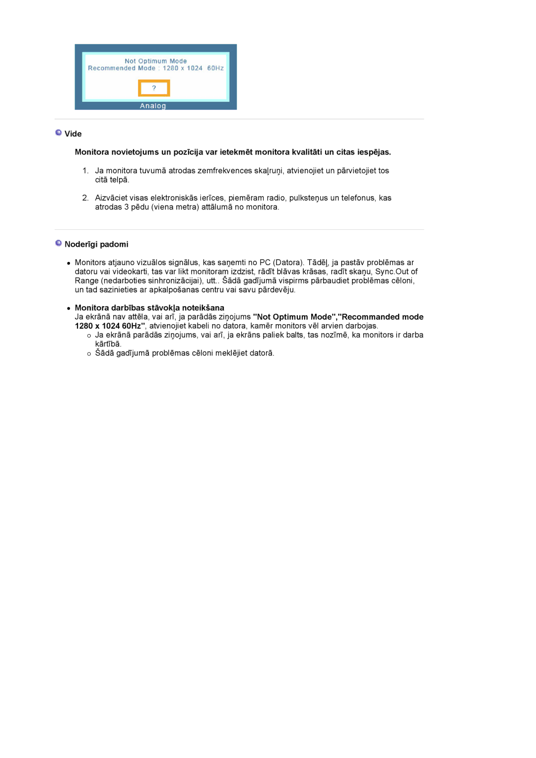 Samsung LS19MJQTSQ/EDC manual Noderīgi padomi 