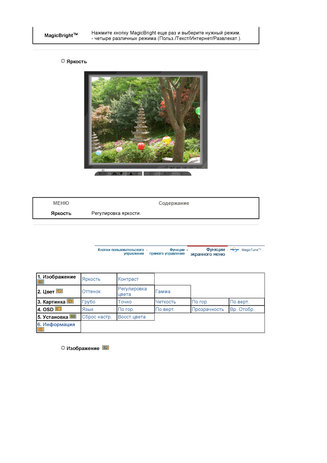 Samsung LS19MJQTSQ/EDC manual Яркость Регулировка яркости, Изображение 