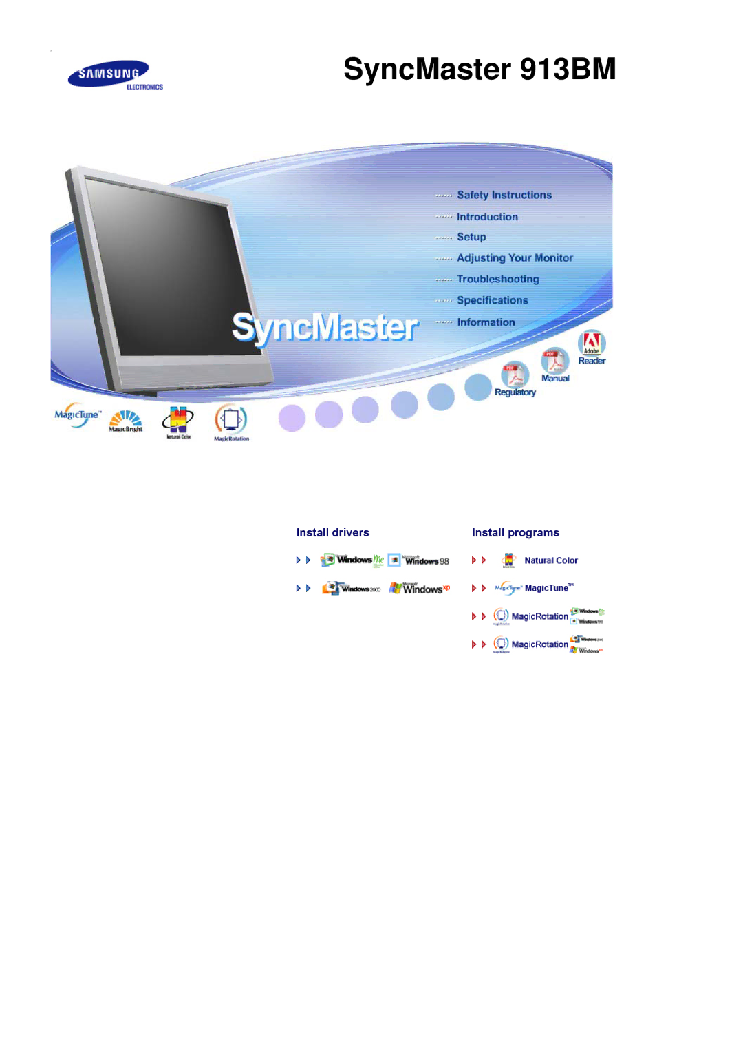 Samsung LS19MJSTSE/EDC manual SyncMaster 913BM 