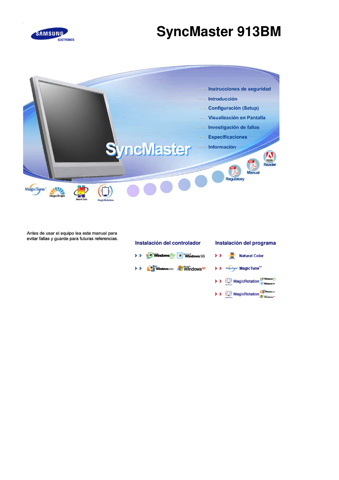 Samsung LS19MJSTSE/EDC manual SyncMaster 913BM 