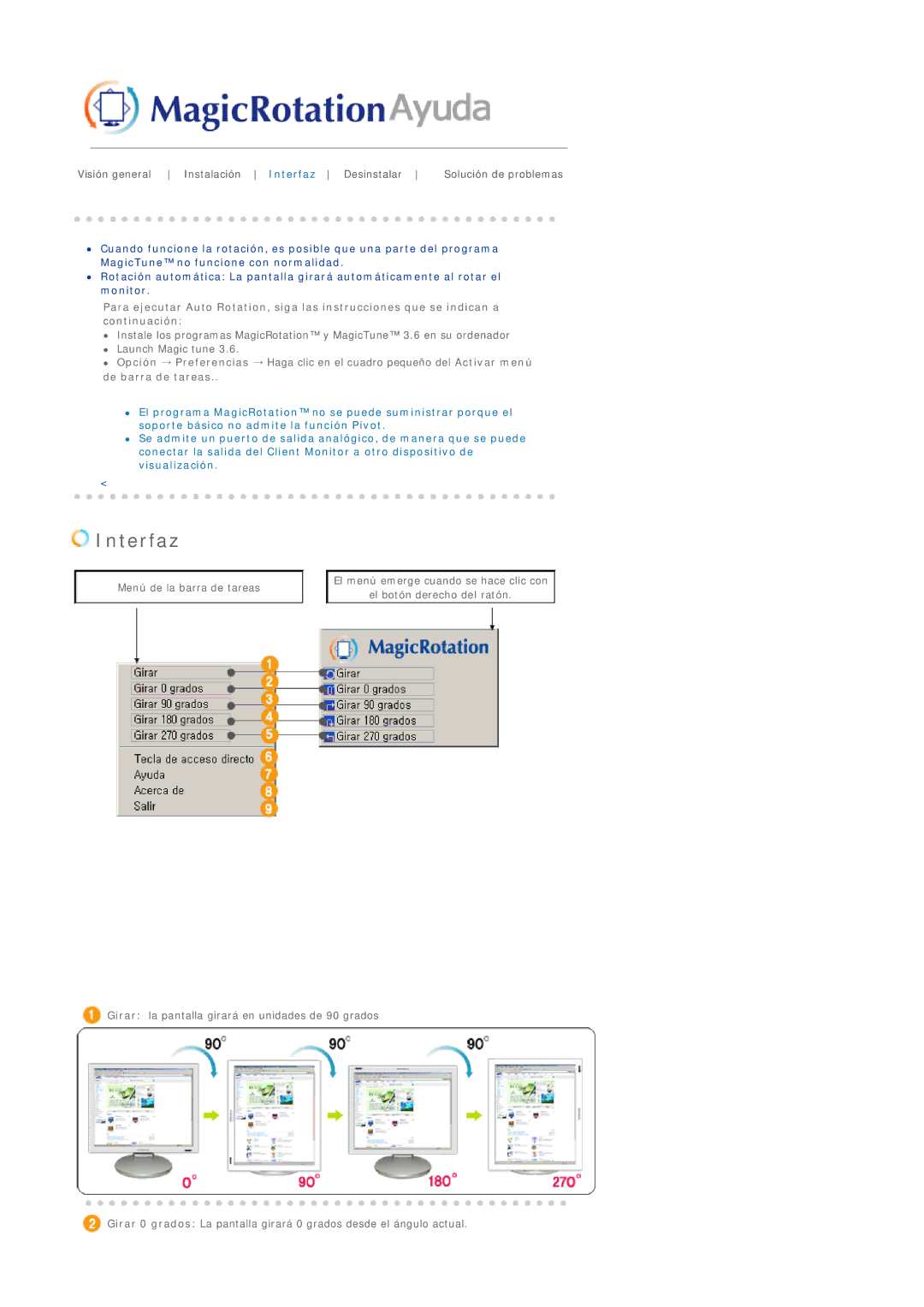 Samsung LS19MJSTSE/EDC manual Interfaz 