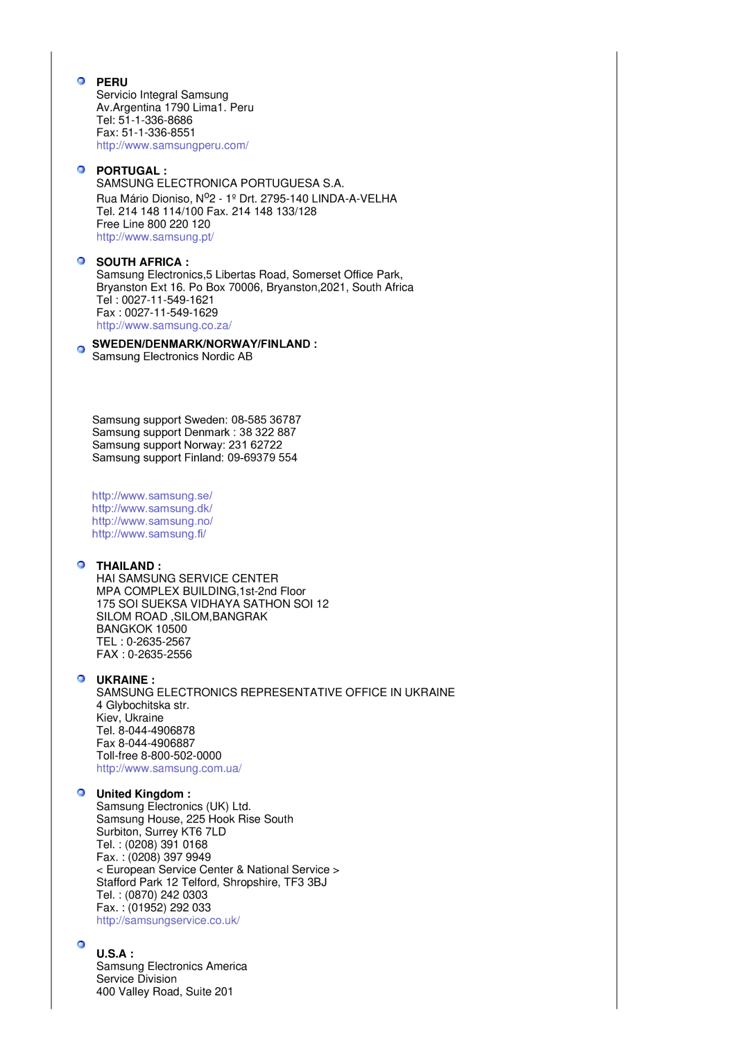 Samsung LS19MJSTSE/EDC manual Portugal, United Kingdom 