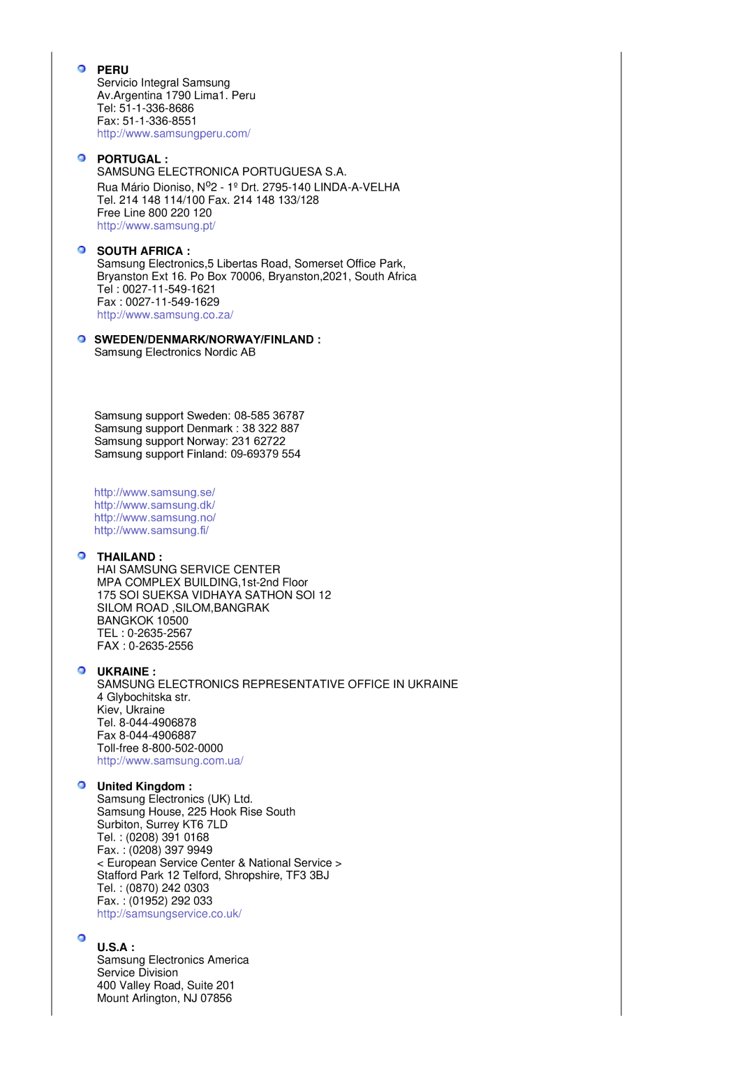 Samsung LS19MJSTSE/EDC manual Portugal, United Kingdom 