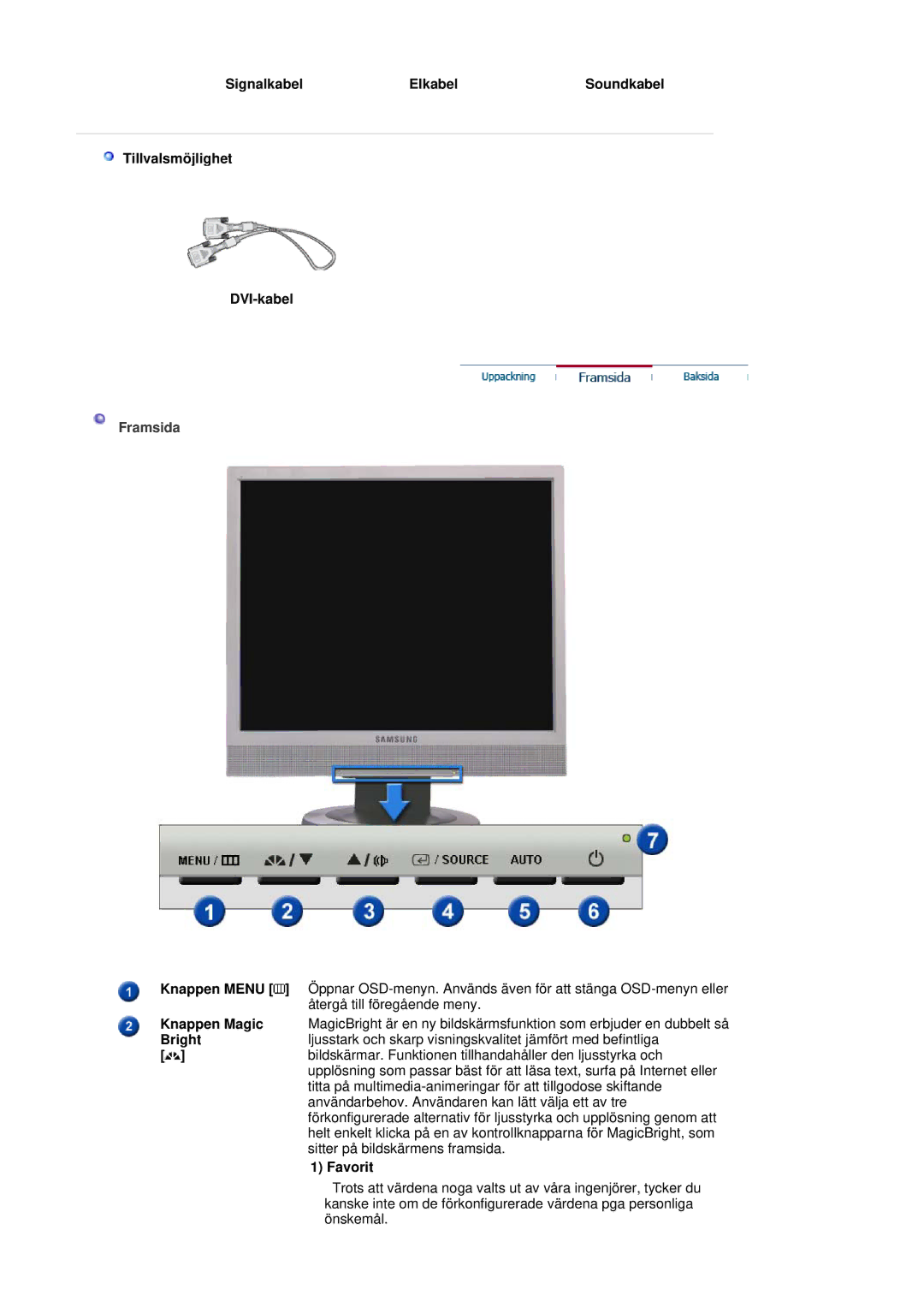 Samsung LS19MJSTSE/EDC manual Framsida 