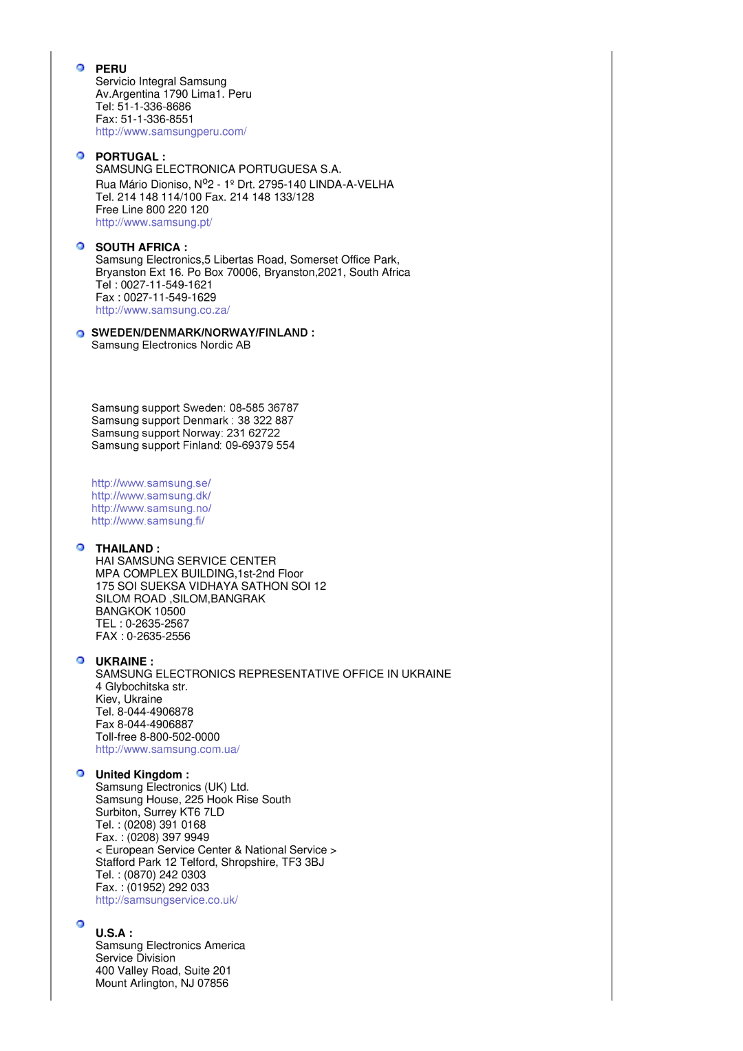 Samsung LS19MJSTSE/EDC manual Portugal, United Kingdom 