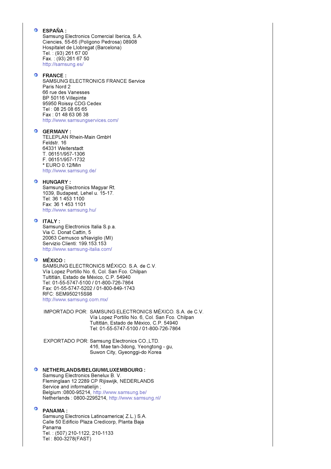 Samsung LS19MJSTSE/EDC manual Germany 