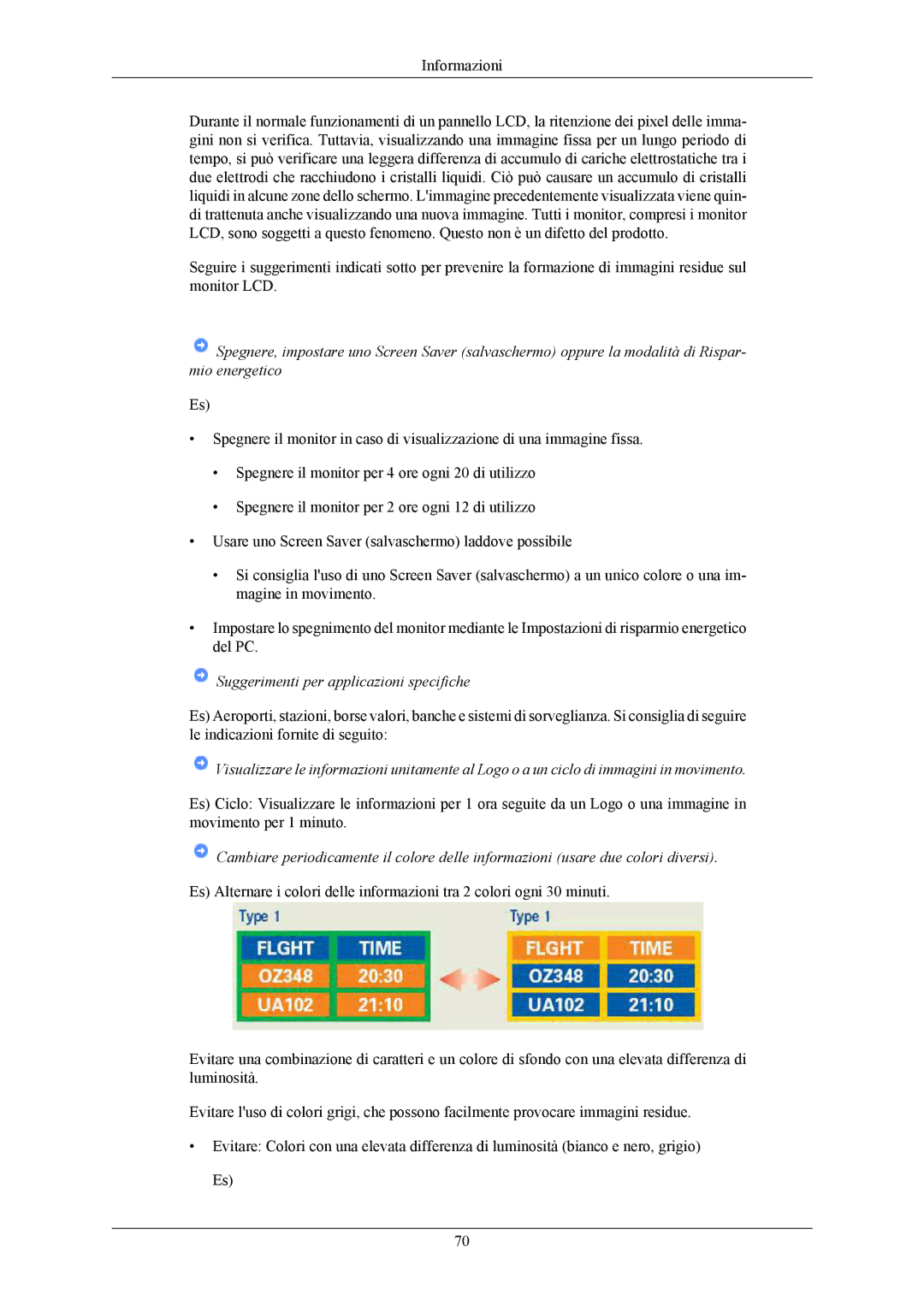 Samsung LS17MYAKF/CLT, LS19MYAESB/EDC, LS19MYAKBBA/EN, LS19MYAKBB/EDC, LS17MYAEB/EDC Suggerimenti per applicazioni specifiche 