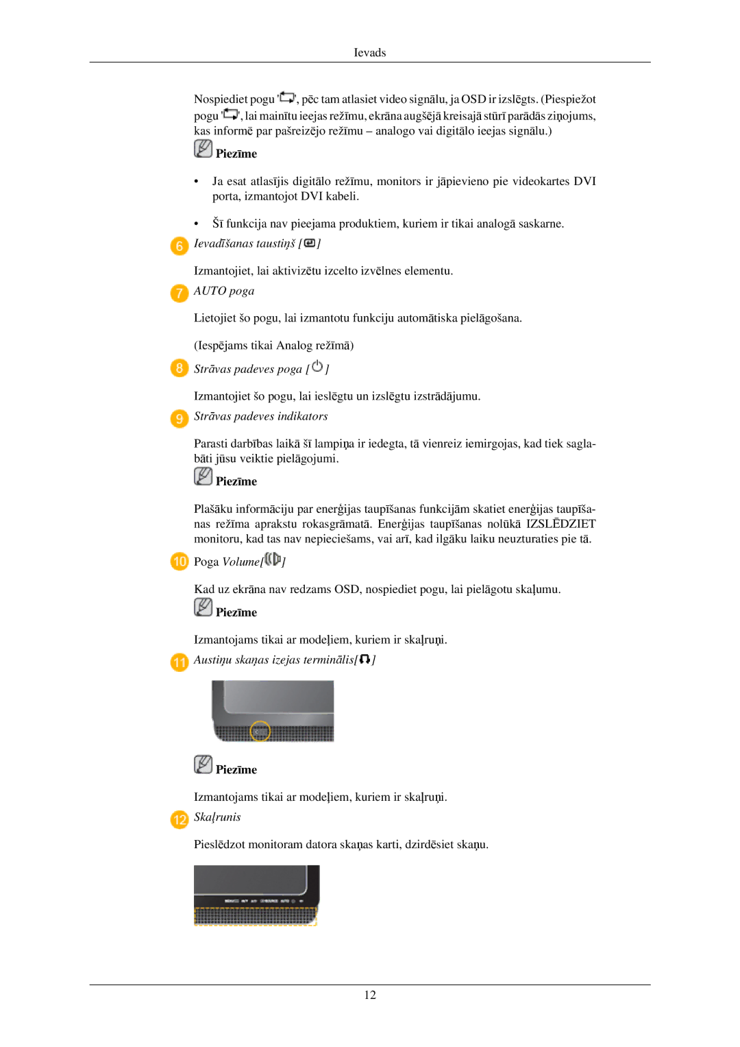 Samsung LS22MYMESQ/EDC, LS19MYAESB/EDC, LS19MYNKSB/EDC, LS17MYBESQ/EDC, LS19MYKEBQ/EDC, LS19MYAKBBA/EN Ievadīšanas taustiņš 