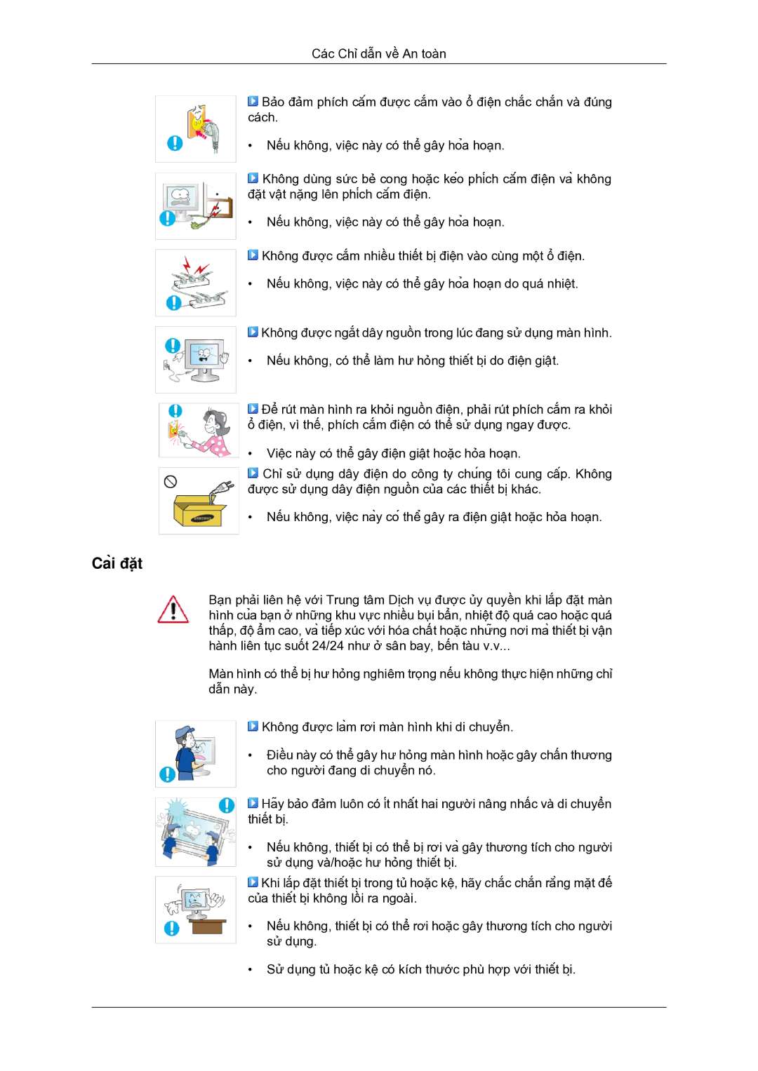 Samsung LS19MYDKFV/XSV manual Cài đặt 