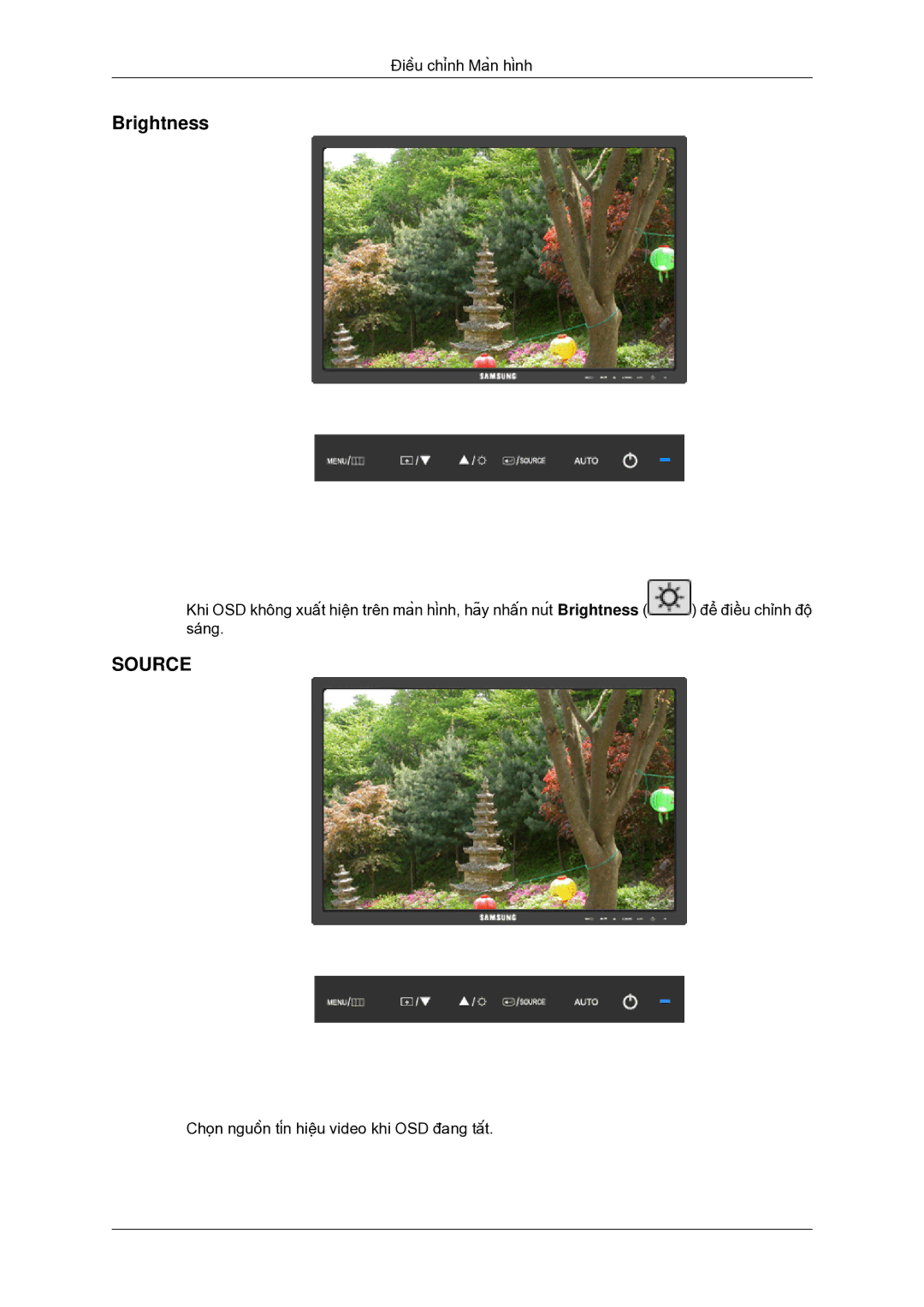 Samsung LS19MYDKFV/XSV manual Brightness, Source 