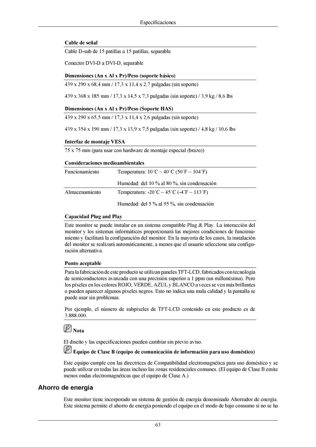 Samsung LS19MYKEBCA/EN, LS19MYKEBQ/EDC, LS19MYKESQ/EDC manual Ahorro de energía 