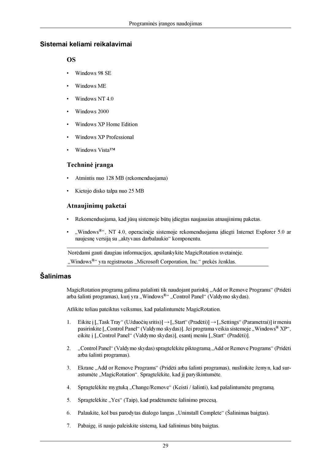 Samsung LS19MYKEBQ/EDC, LS19MYKEBCA/EN manual Atnaujinimų paketai 