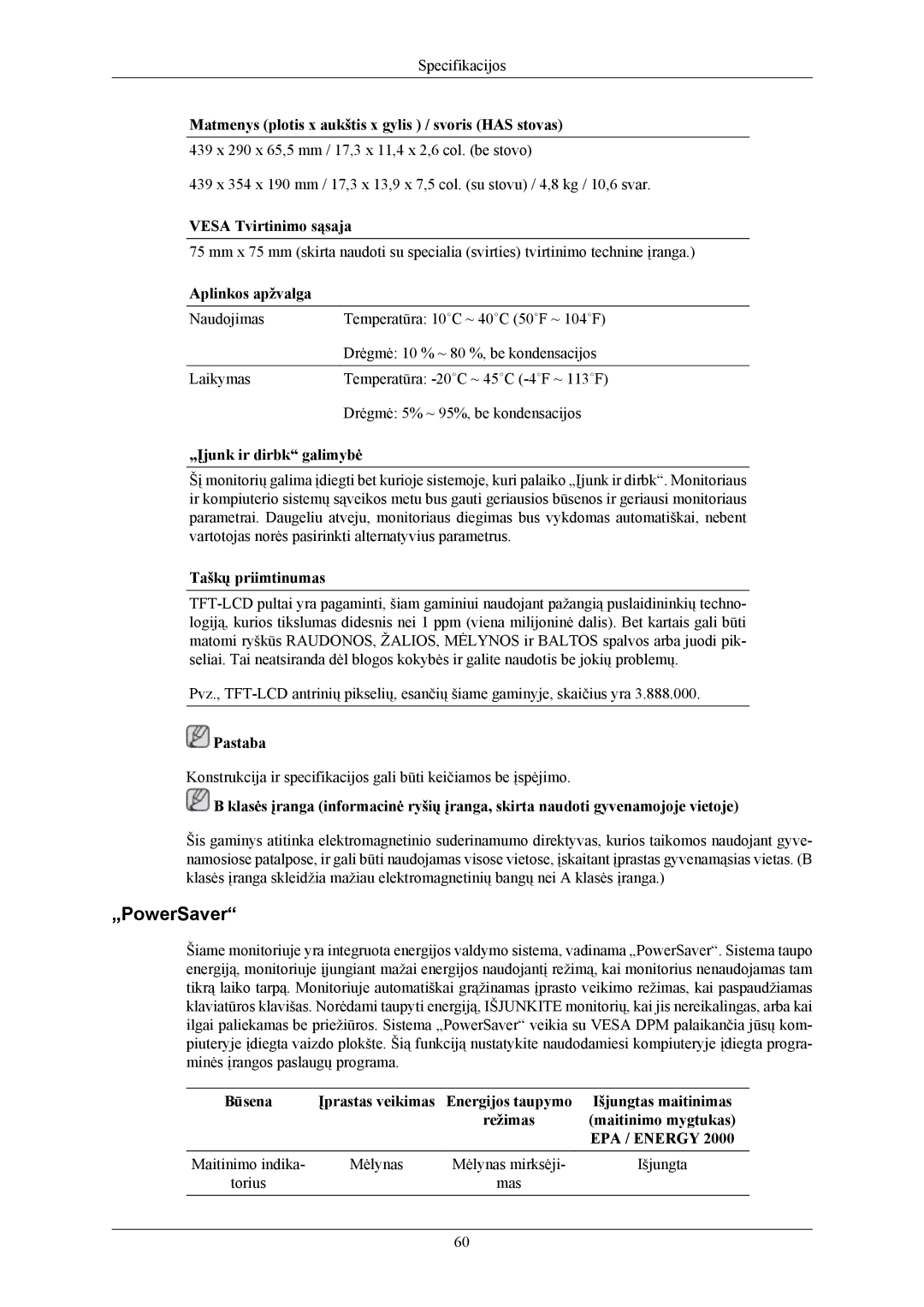 Samsung LS19MYKEBCA/EN, LS19MYKEBQ/EDC manual „PowerSaver 