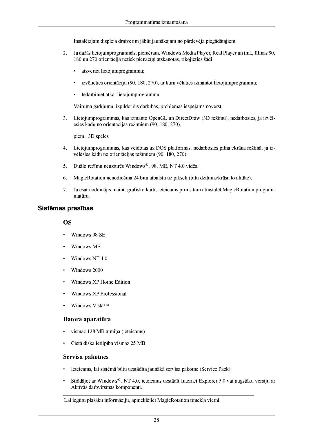 Samsung LS19MYKEBCA/EN, LS19MYKEBQ/EDC manual Servisa pakotnes 