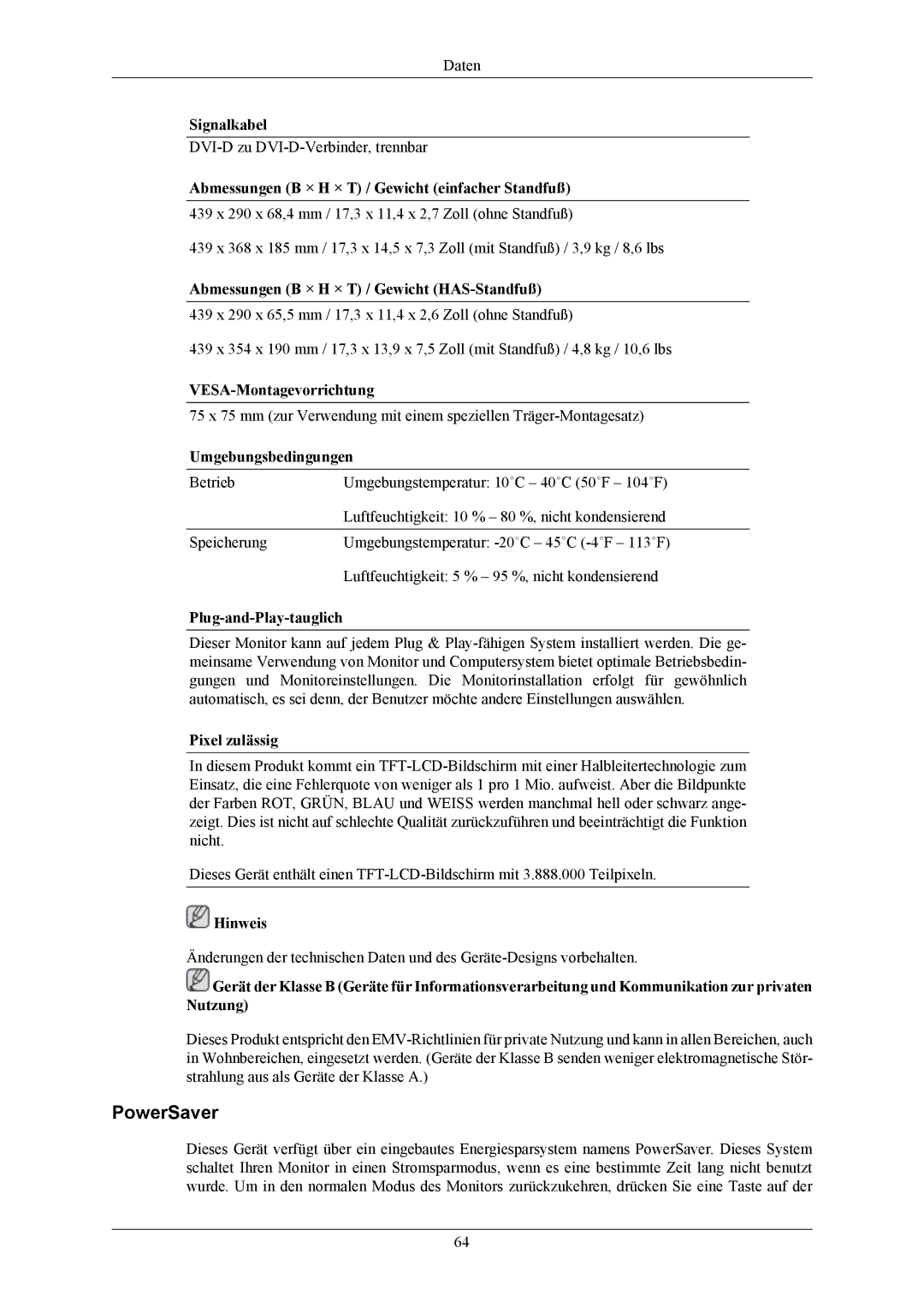 Samsung LS19MYKESQ/EDC, LS19MYKEBQ/EDC manual PowerSaver 