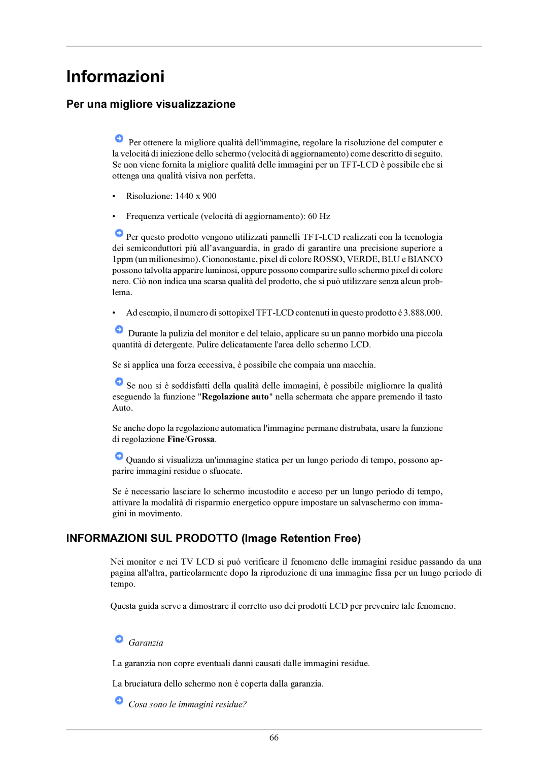 Samsung LS19MYKEBQ/EDC manual Per una migliore visualizzazione, Informazioni SUL Prodotto Image Retention Free 