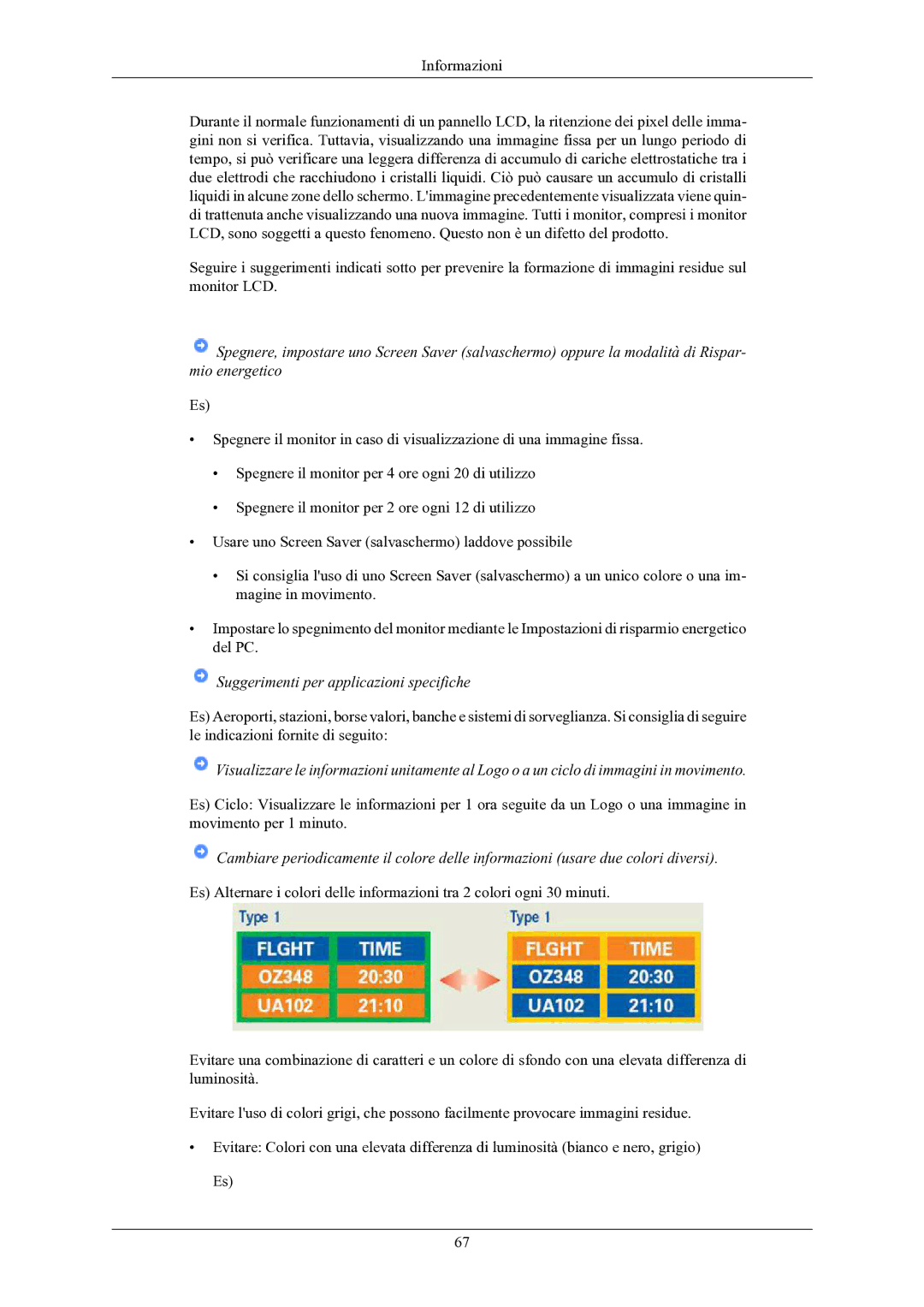 Samsung LS19MYKEBQ/EDC manual Suggerimenti per applicazioni specifiche 