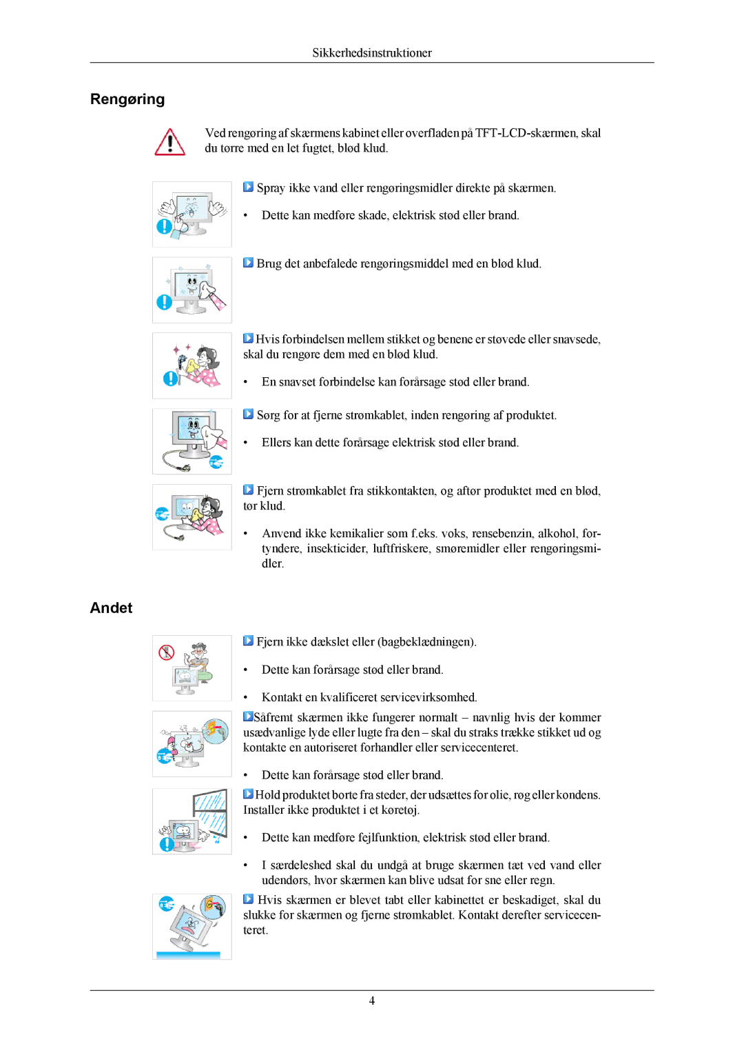 Samsung LS19MYKESCA/EN, LS19MYKESQ/EDC manual Rengøring, Andet 