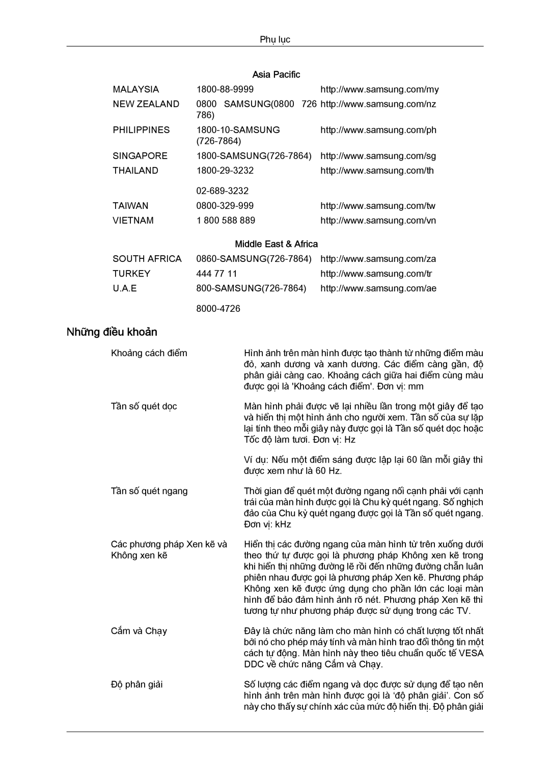 Samsung LS19MYYKFMXSV manual Singapore Thailand 