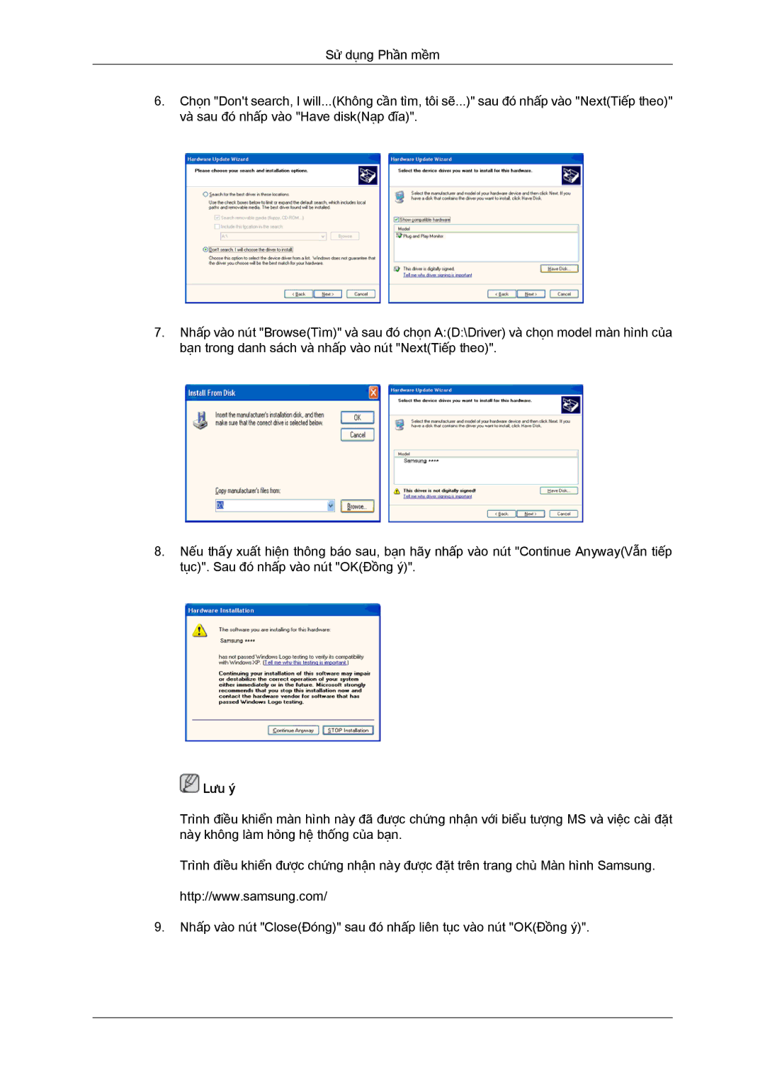 Samsung LS19MYYKFMXSV manual Lưu ý 