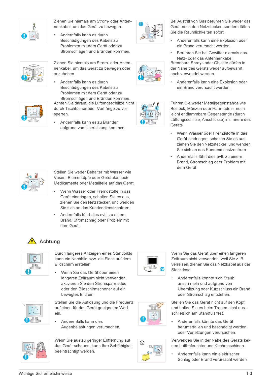 Samsung LS19NVBHB/EN manual Anderenfalls kann dies Augenbelastungen verursachen 