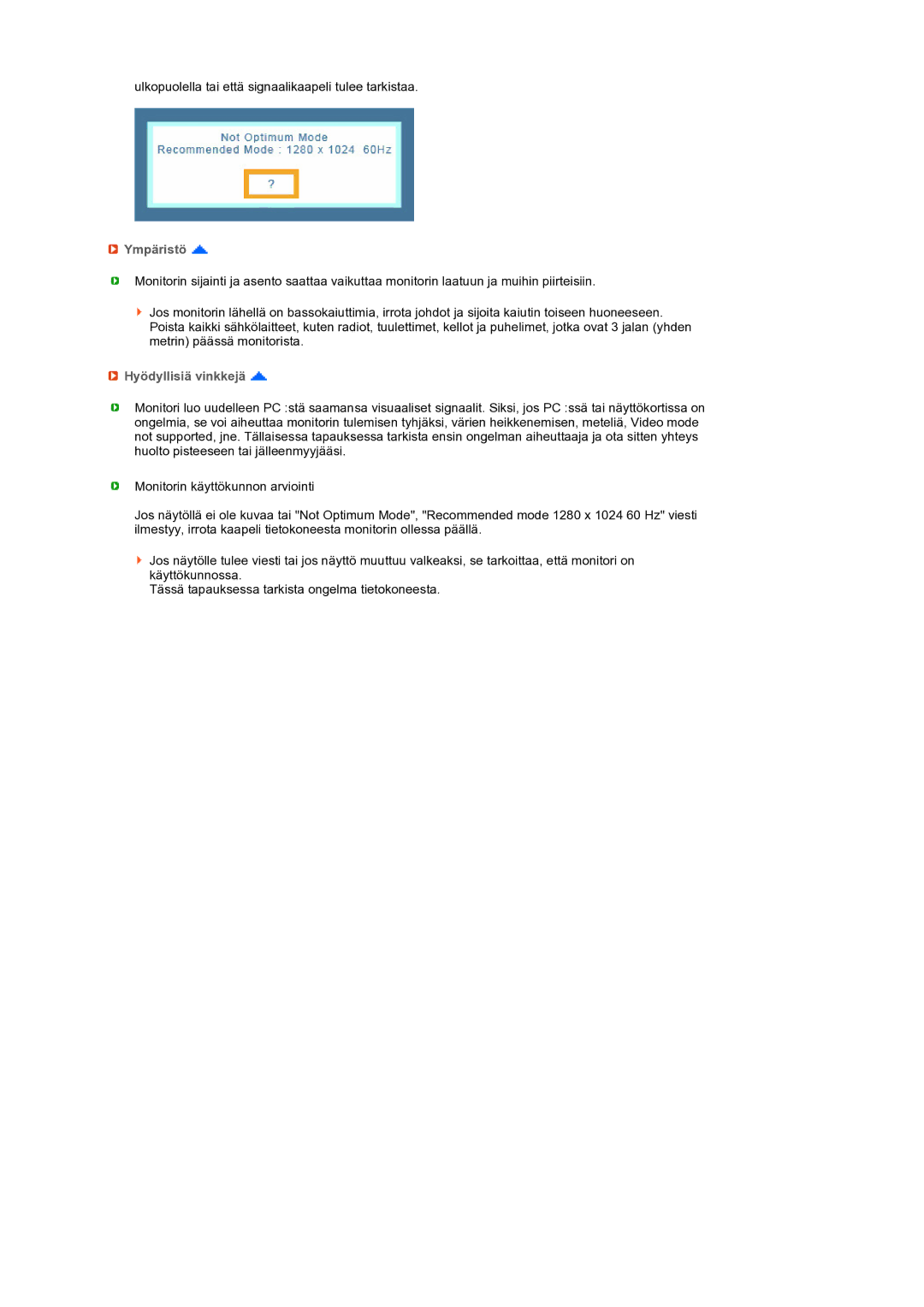 Samsung LS19PEBSWV/EDC, LS19PEBSBV/EDC manual Ympäristö, Hyödyllisiä vinkkejä 