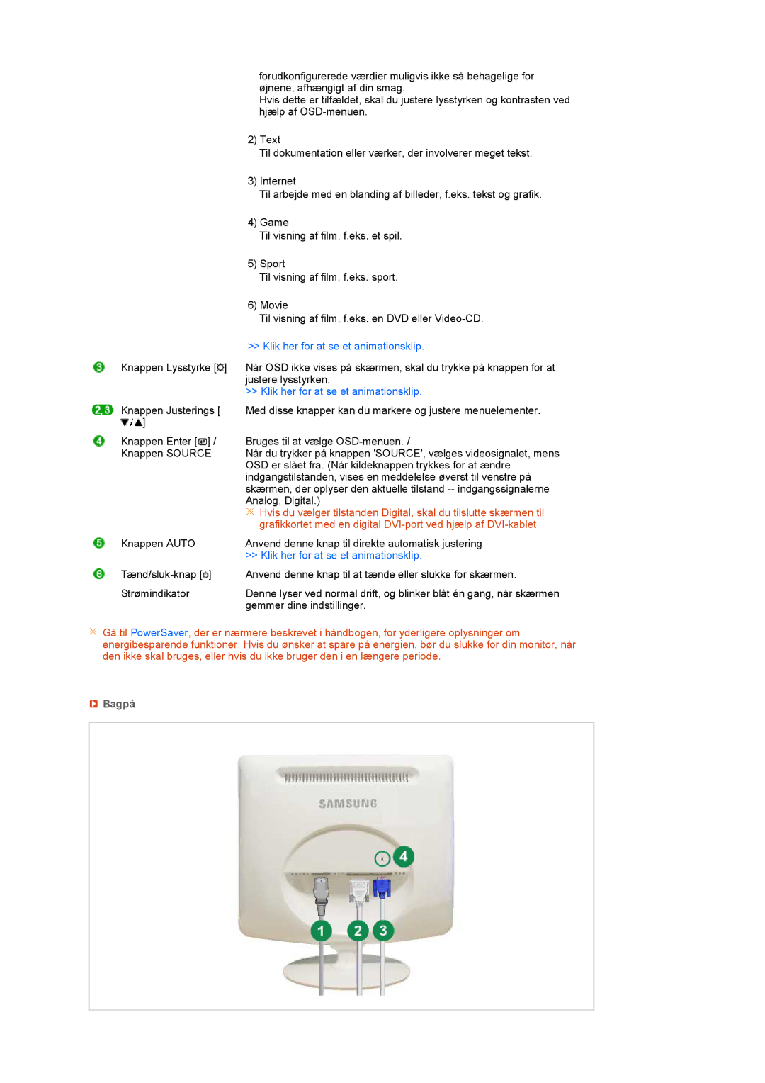 Samsung LS19PEBSWV/EDC, LS19PEBSBV/EDC manual Grafikkortet med en digital DVI-port ved hjælp af DVI-kablet 