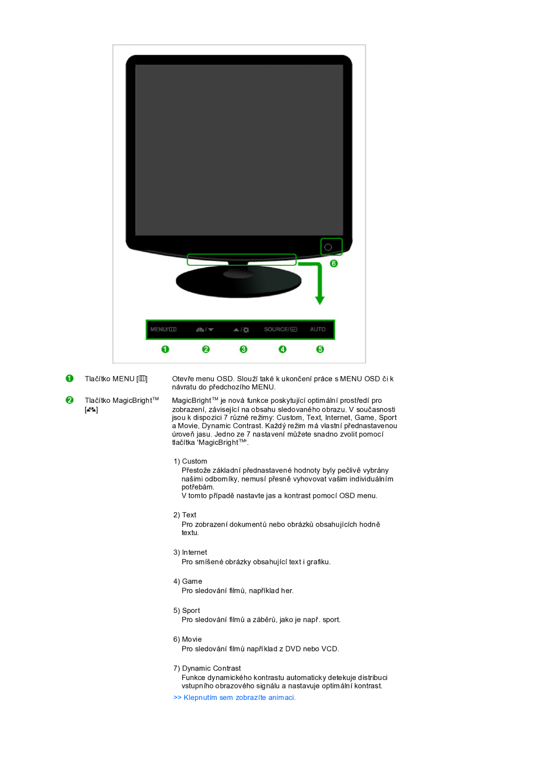 Samsung LS19PEDSFV/EDC manual Klepnutím sem zobrazíte animaci 