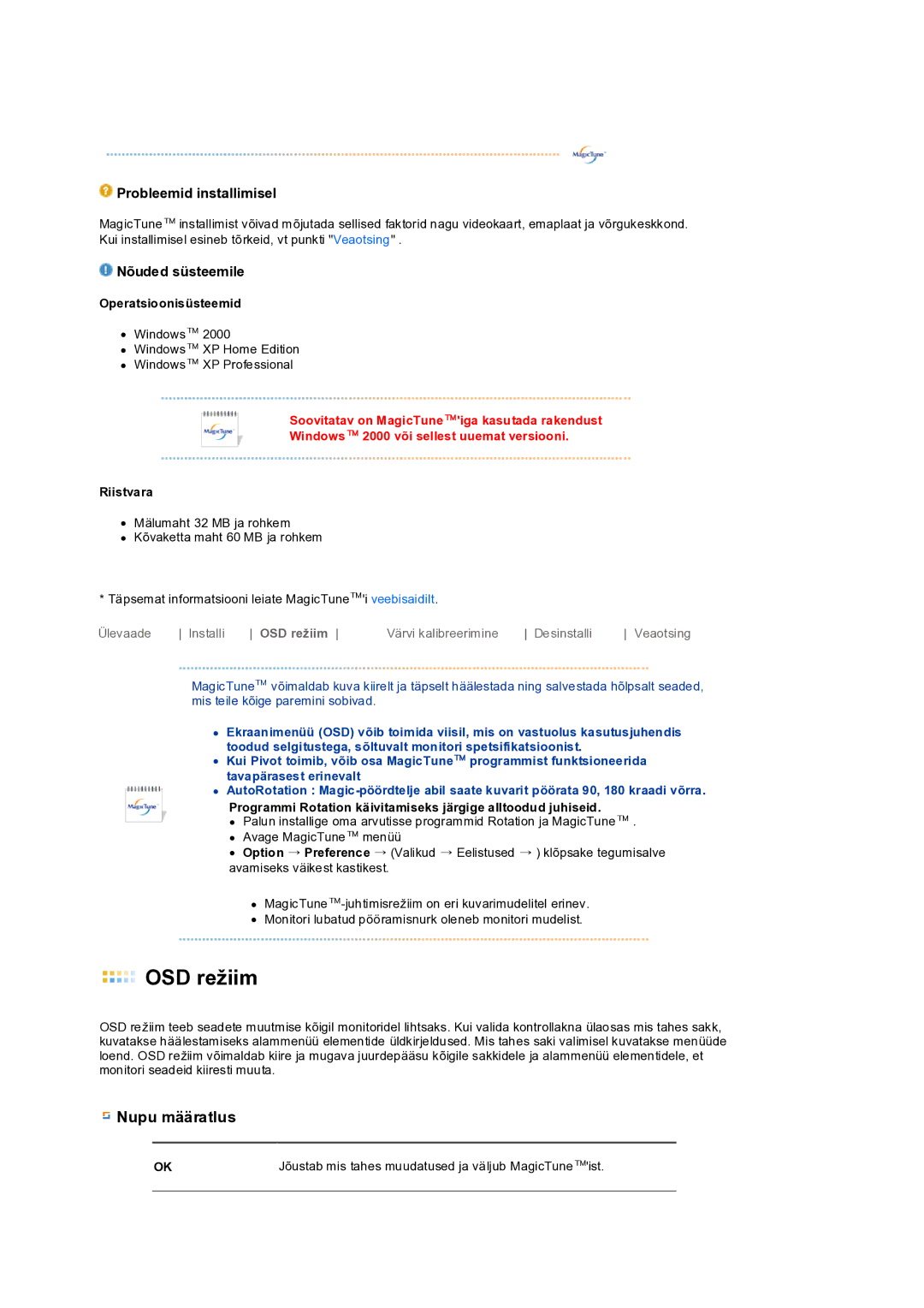 Samsung LS19PEDSFV/EDC manual OSD režiim 