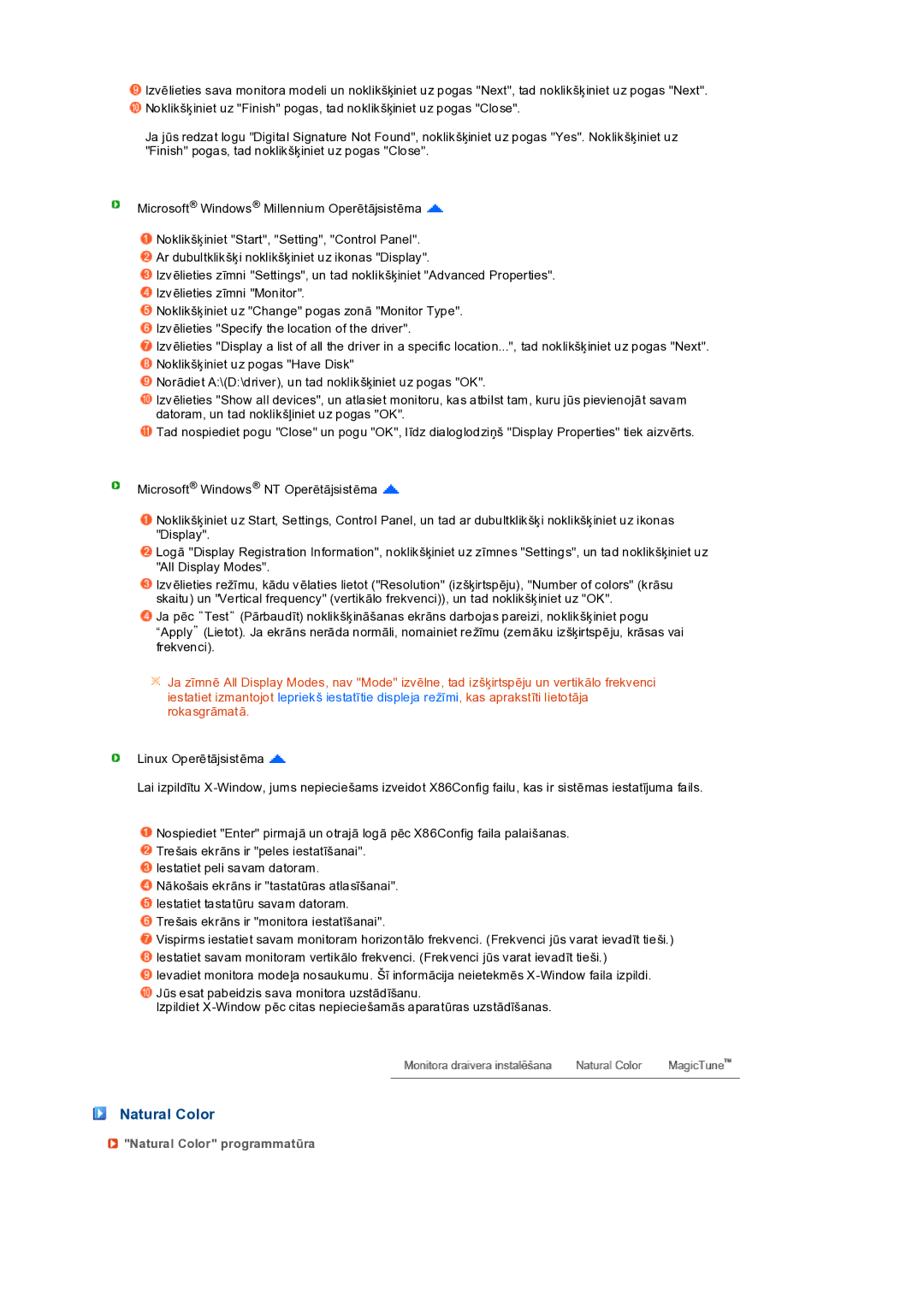 Samsung LS19PEDSFV/EDC manual Natural Color programmatūra 