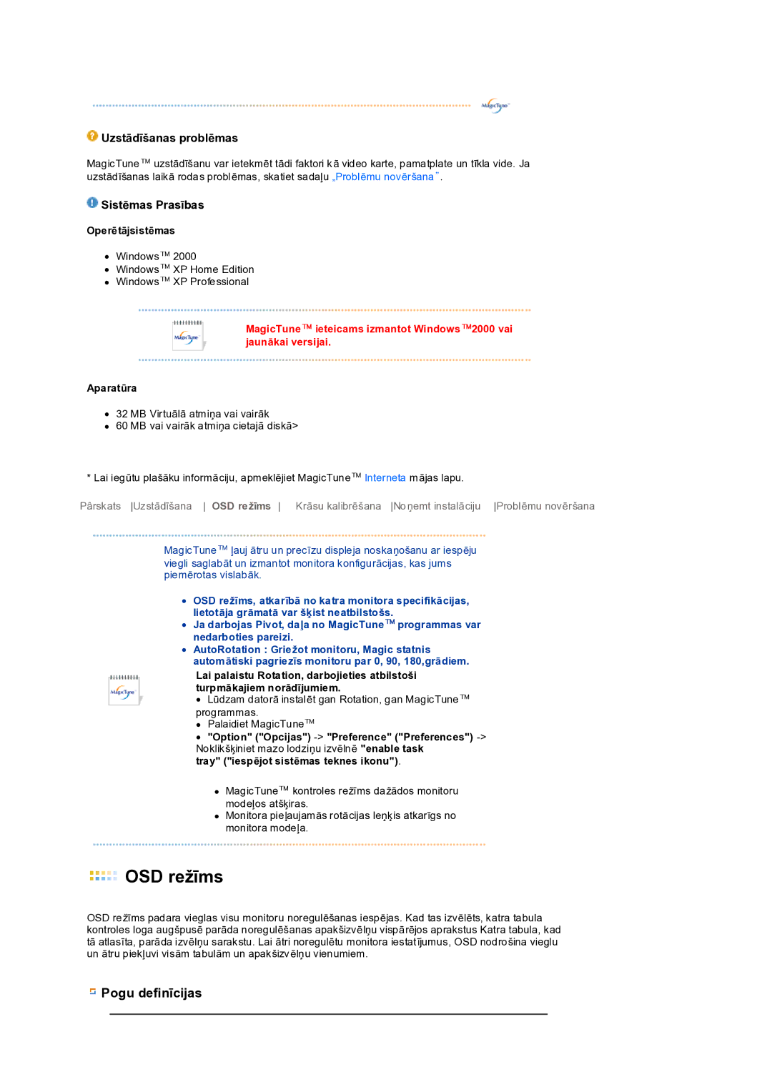 Samsung LS19PEDSFV/EDC manual OSD režīms 