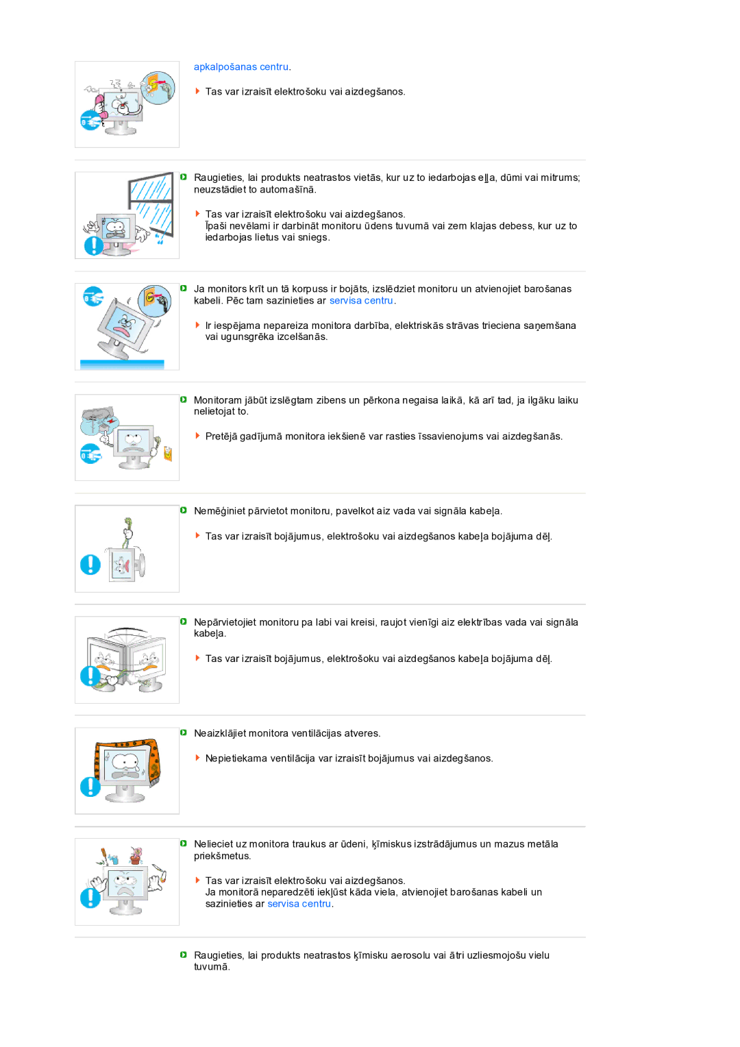 Samsung LS19PEDSFV/EDC manual Apkalpošanas centru 