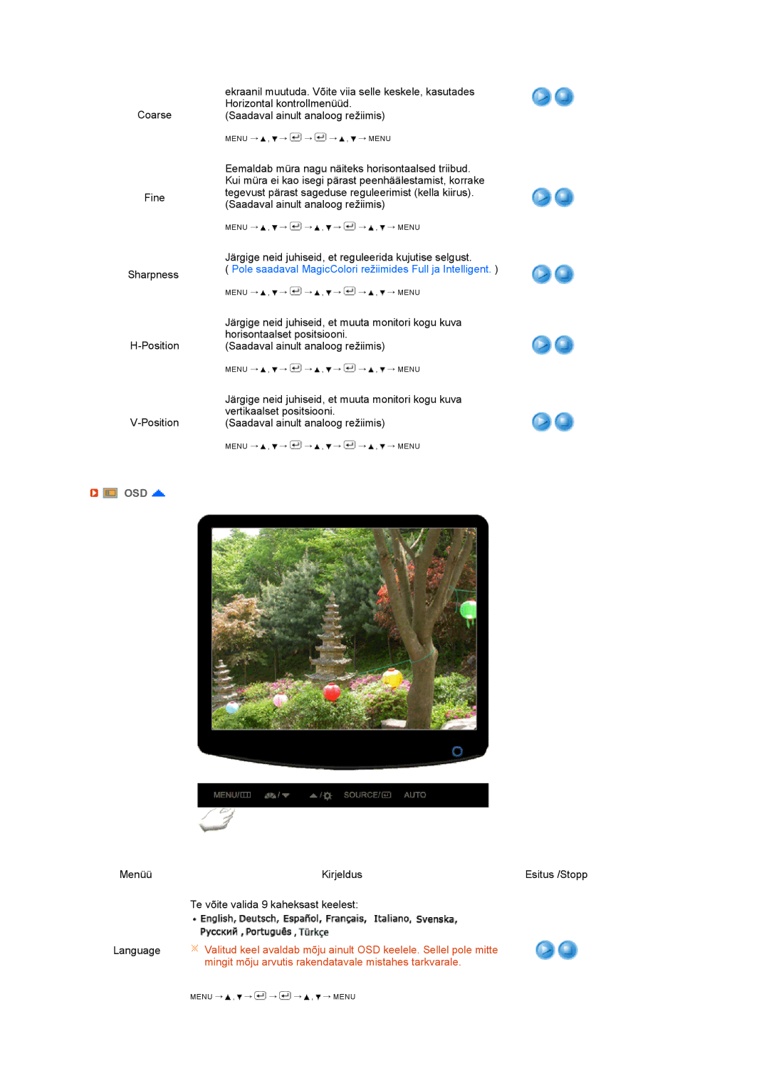 Samsung LS19PEJSFV/EDC manual Osd 