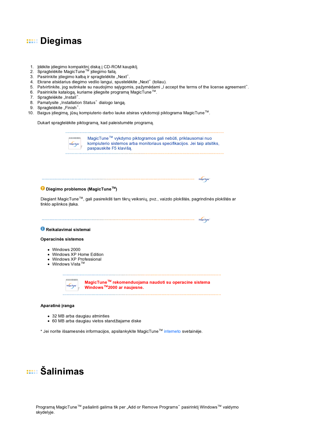 Samsung LS19PEJSFV/EDC manual Diegimas 