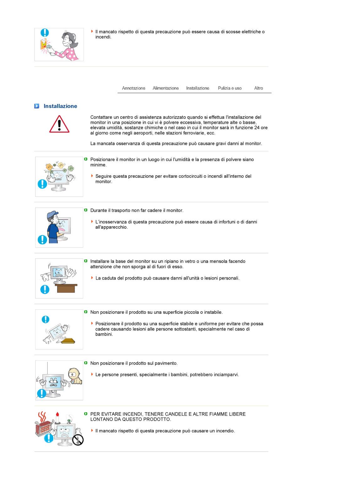 Samsung LS19PEWSFV/CLT manual Installazione 