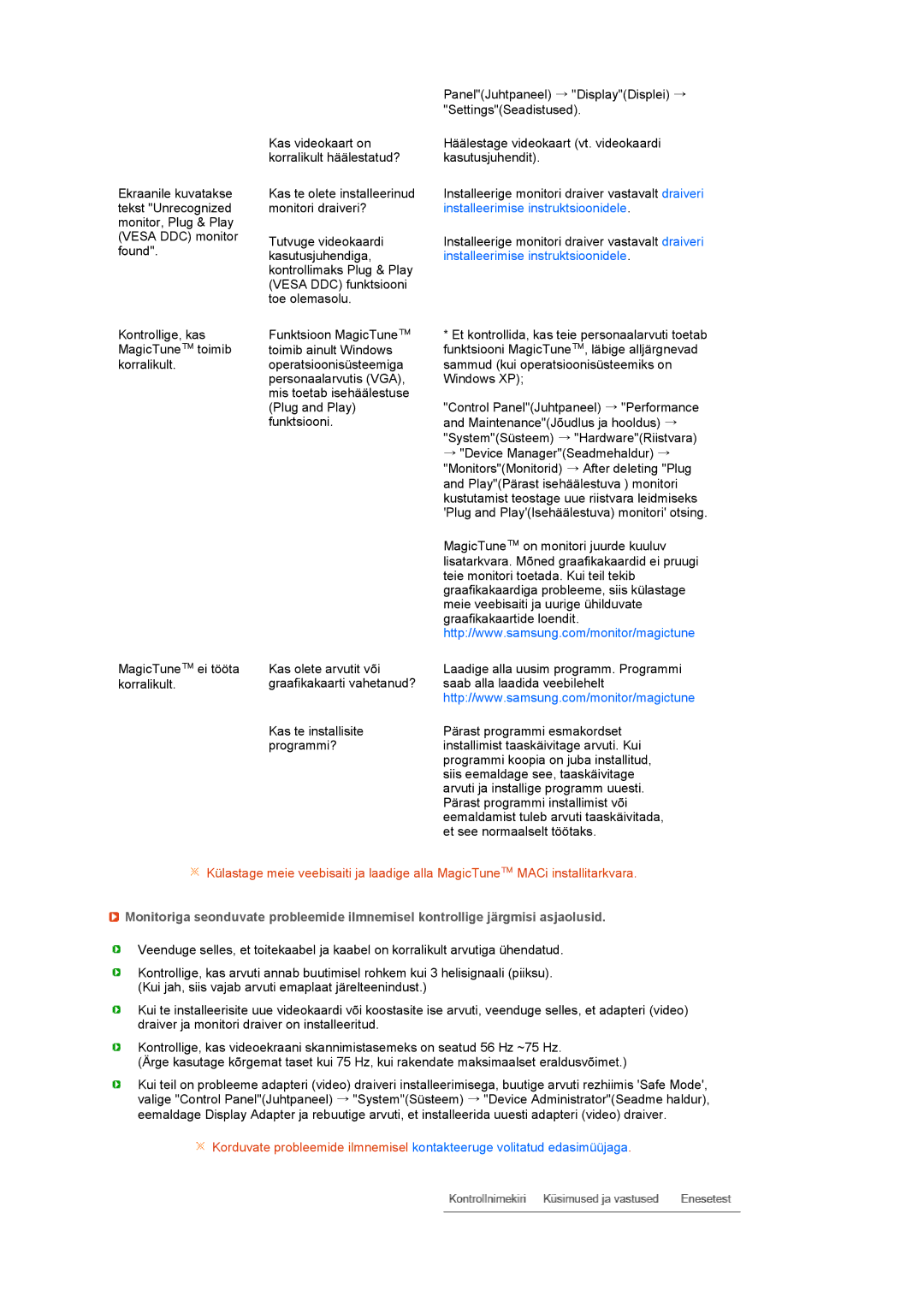 Samsung LS19PFDQFV/EDC, LS19PFDQSQ/EDC manual Installeerimise instruktsioonidele 