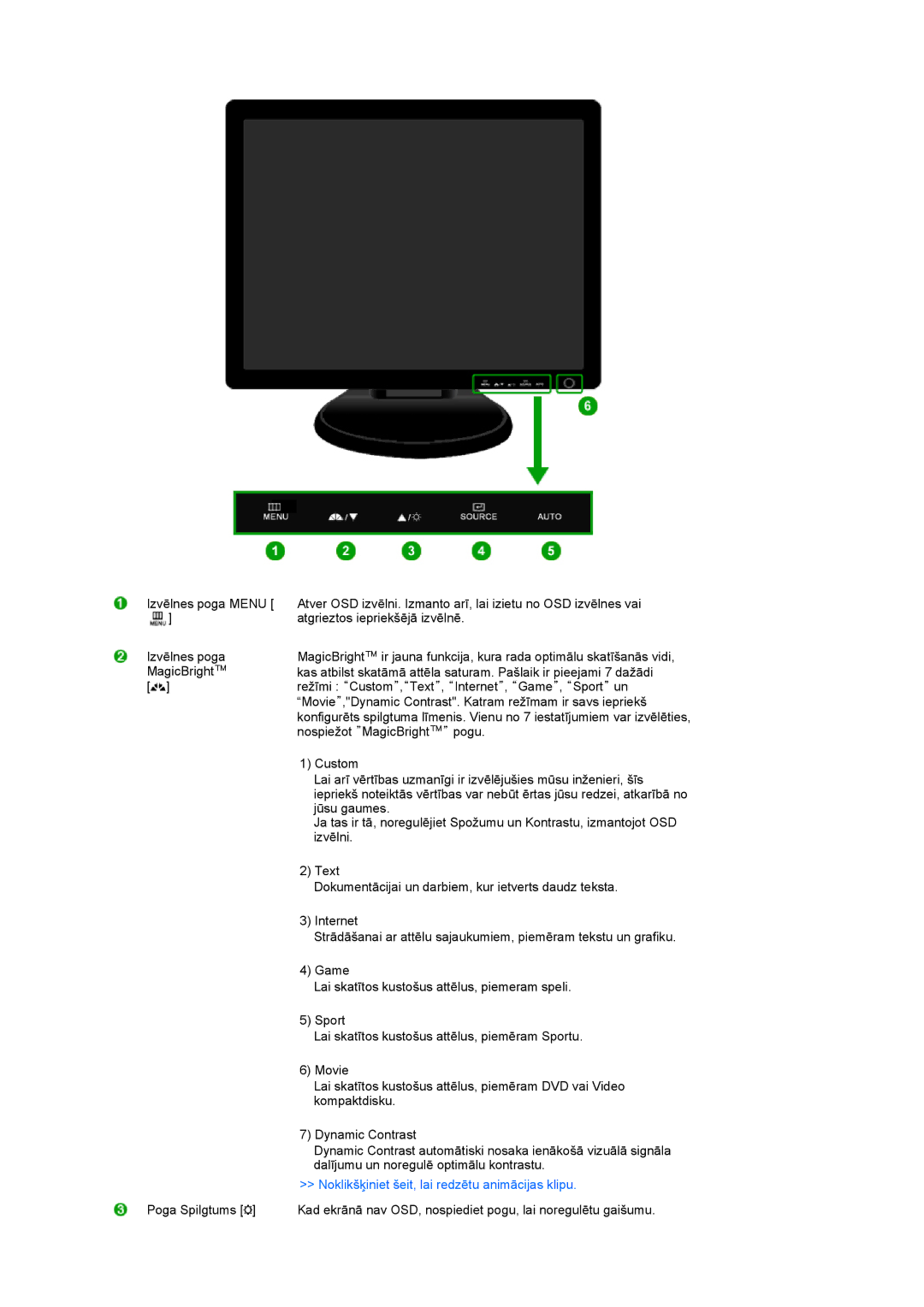 Samsung LS19PFDQFV/EDC, LS19PFDQSQ/EDC manual Noklikšķiniet šeit, lai redzētu animācijas klipu 