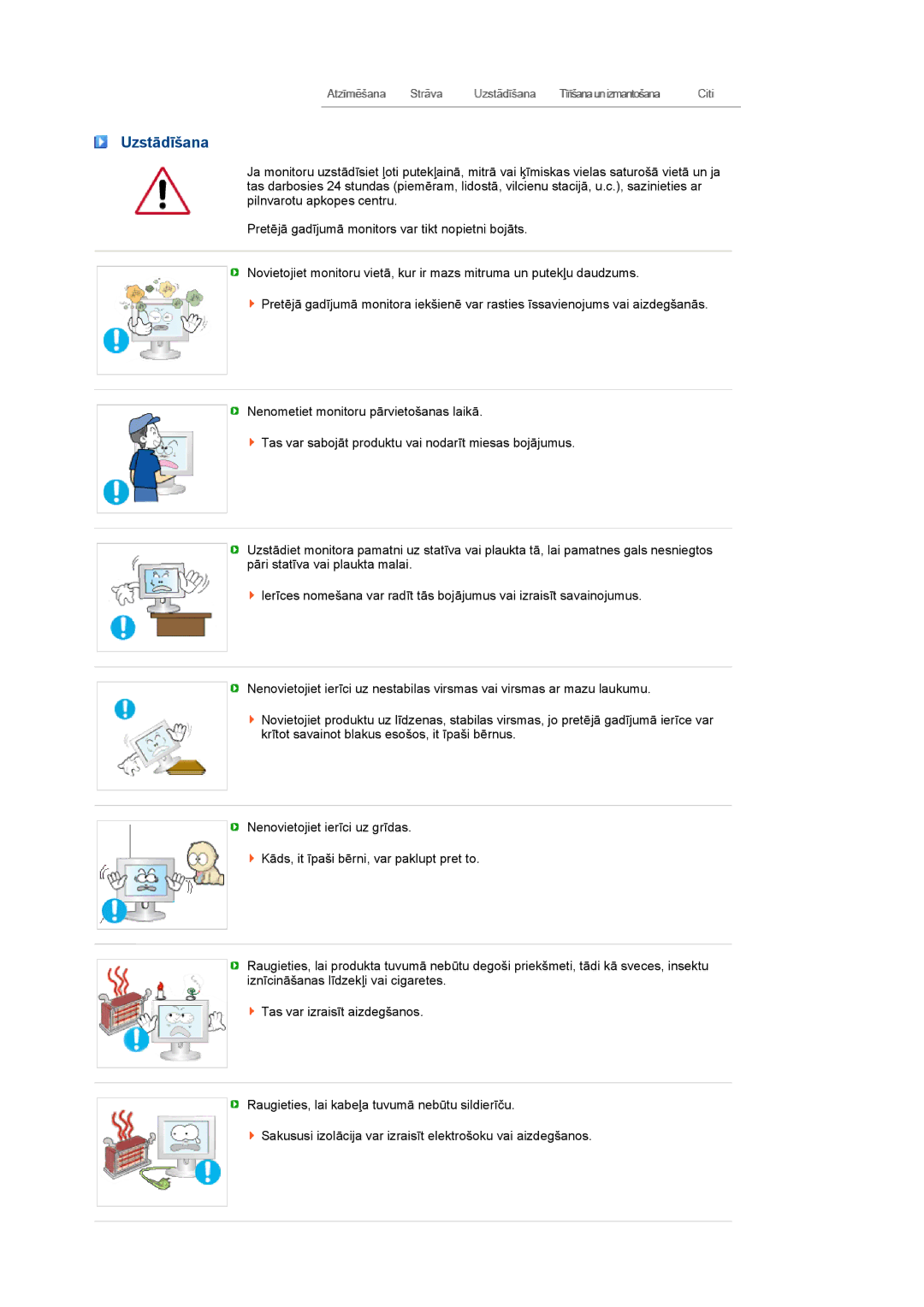 Samsung LS19PFDQSQ/EDC, LS19PFDQFV/EDC manual Uzstādīšana 