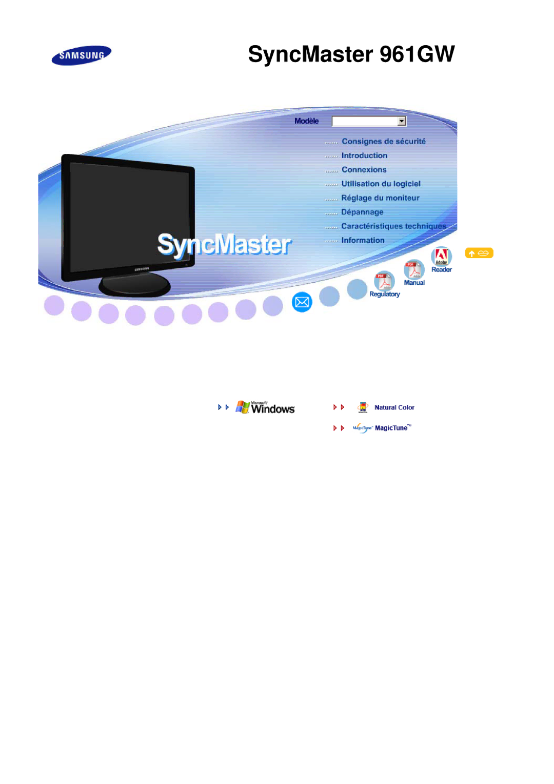 Samsung LS19PFGDFV/EDC manual SyncMaster 961GW 